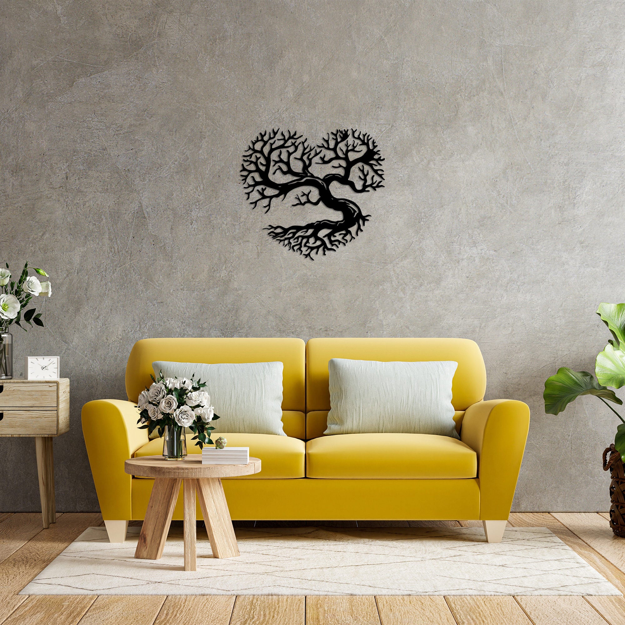 Acessório de parede decorativo de metal preto elegante, 64 x 70 cm | 100% metal, 1,5 cm de espessura | Perfeito para decoração moderna e arte de parede exclusiva