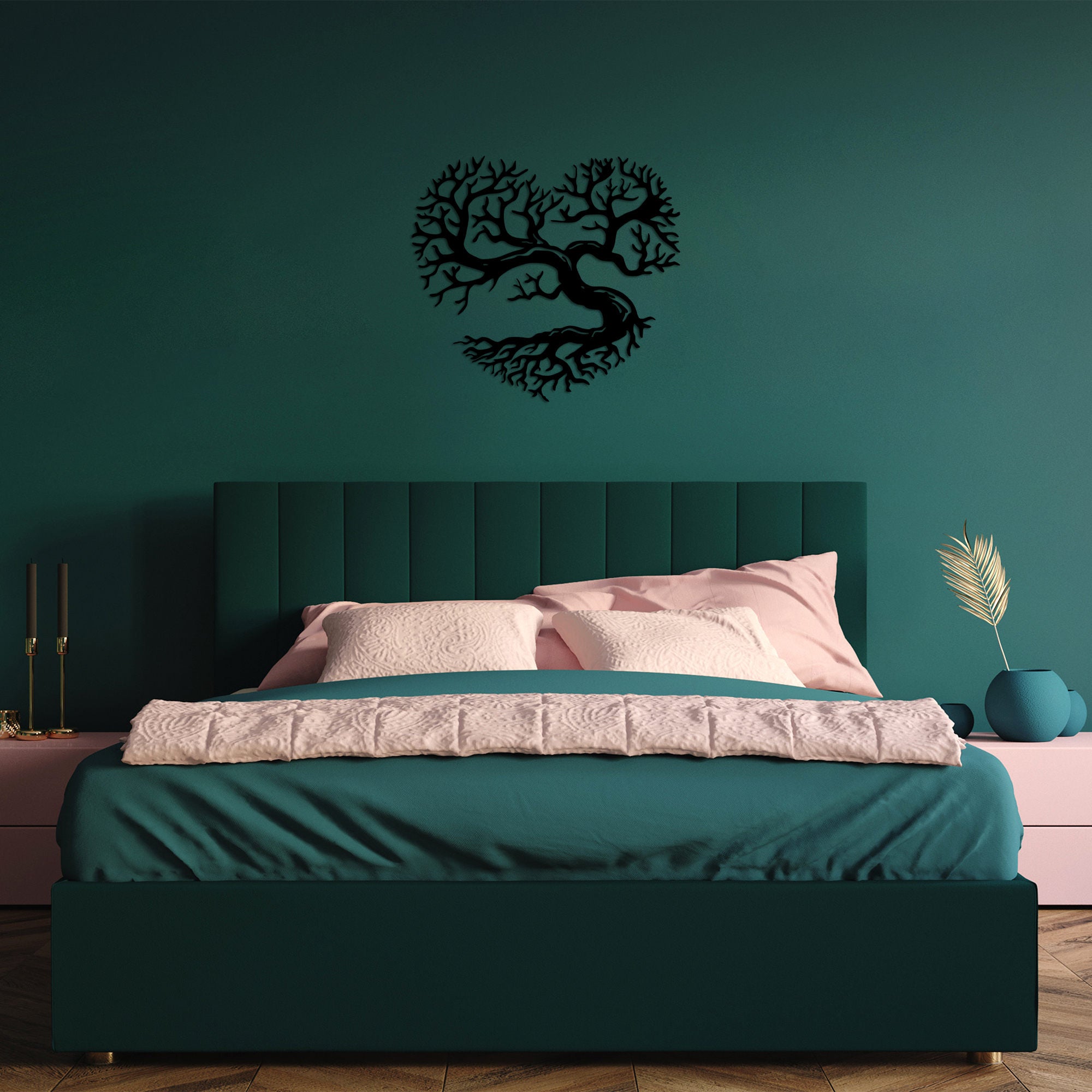 Acessório de parede decorativo de metal preto elegante, 64 x 70 cm | 100% metal, 1,5 cm de espessura | Perfeito para decoração moderna e arte de parede exclusiva