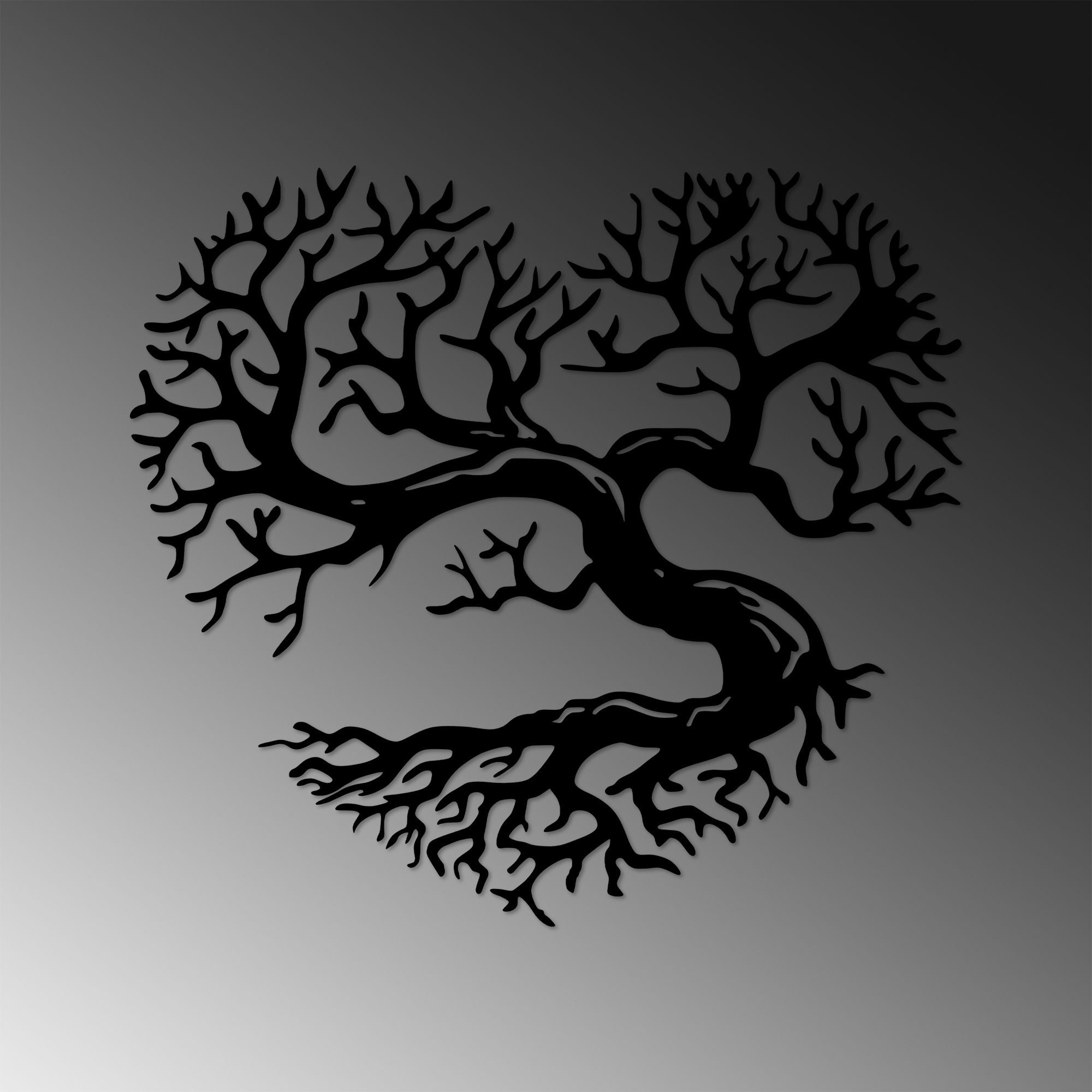 Acessório de parede decorativo de metal preto elegante, 64 x 70 cm | 100% metal, 1,5 cm de espessura | Perfeito para decoração moderna e arte de parede exclusiva