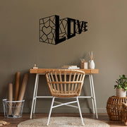 Acessório de parede decorativo de metal preto elegante, 68 x 42 cm | 100% metal, 1,5 cm de espessura | Perfeito para decoração moderna e arte de parede exclusiva