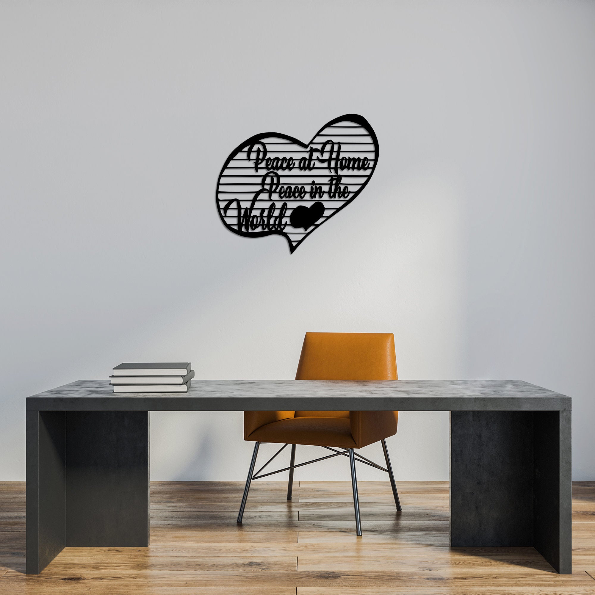Acessório de parede decorativo de metal preto elegante, 58 x 68 cm | 100% metal, 1,5 cm de espessura | Perfeito para decoração moderna e arte de parede exclusiva