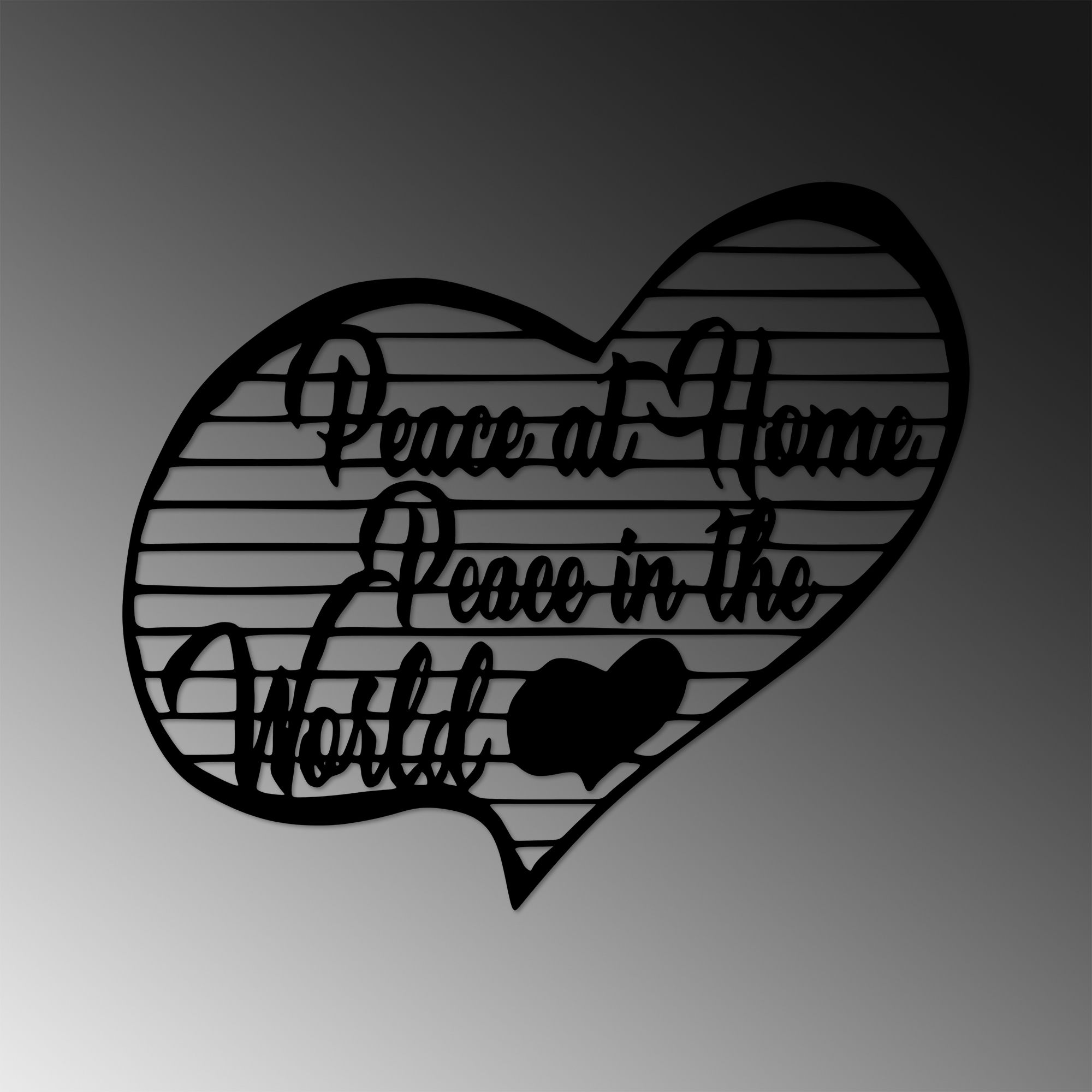 Acessório de parede decorativo de metal preto elegante, 58 x 68 cm | 100% metal, 1,5 cm de espessura | Perfeito para decoração moderna e arte de parede exclusiva