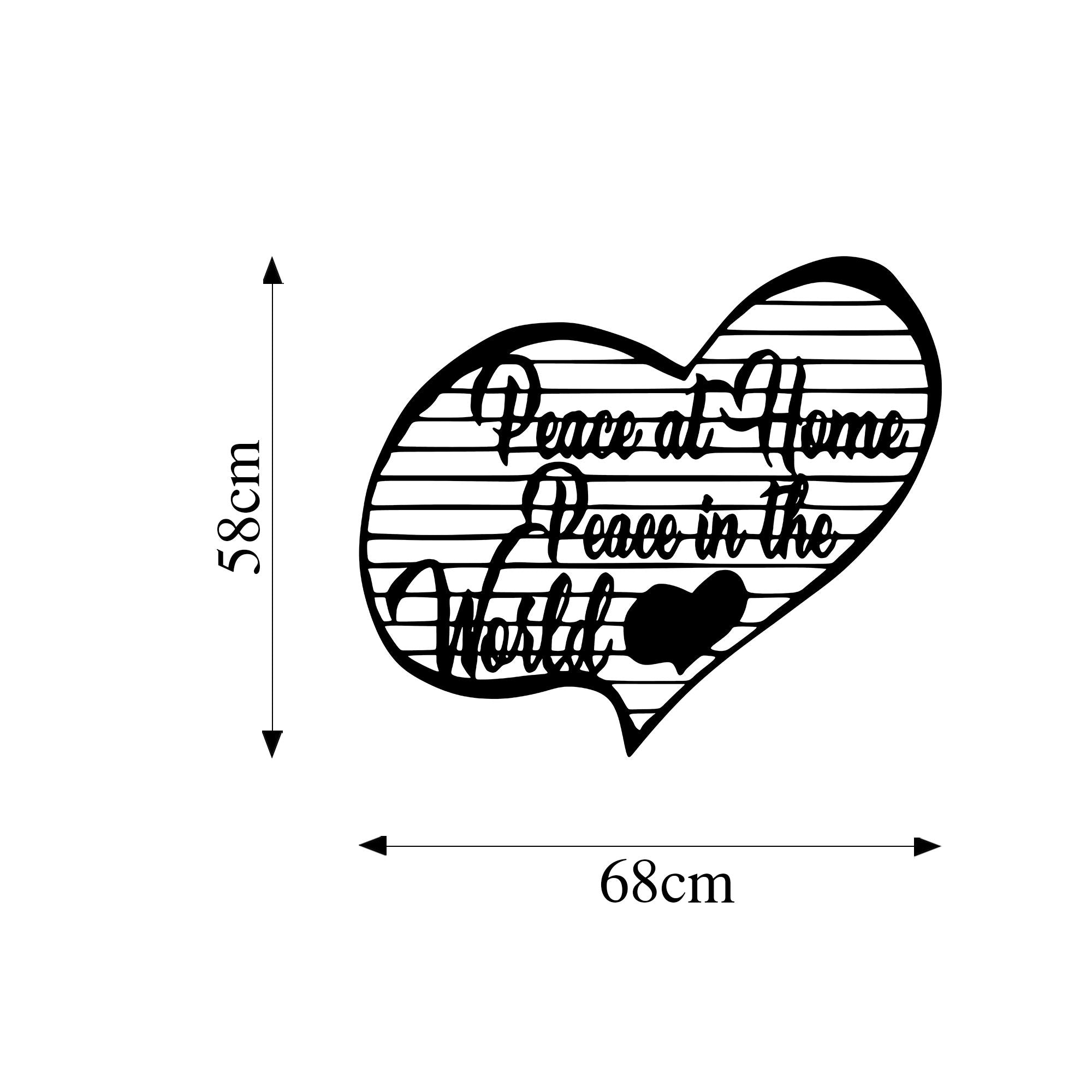 Acessório de parede decorativo de metal preto elegante, 58 x 68 cm | 100% metal, 1,5 cm de espessura | Perfeito para decoração moderna e arte de parede exclusiva