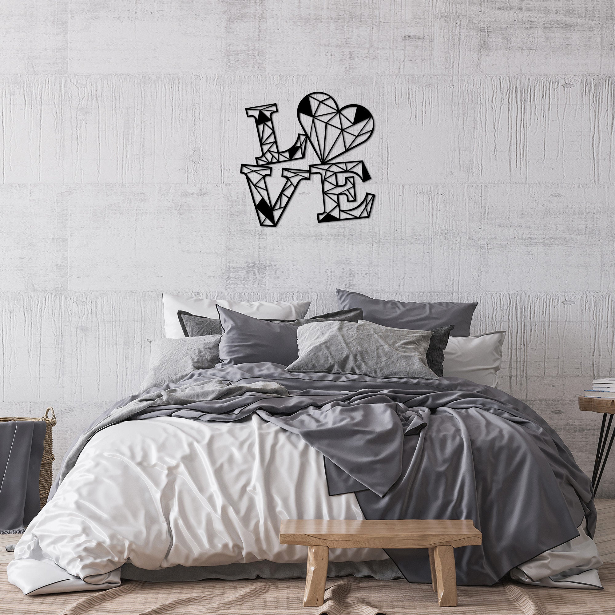 Acessório de parede decorativo de metal preto elegante, 68 x 68 cm | 100% metal, 1,5 cm de espessura | Perfeito para decoração moderna e exibição de arte