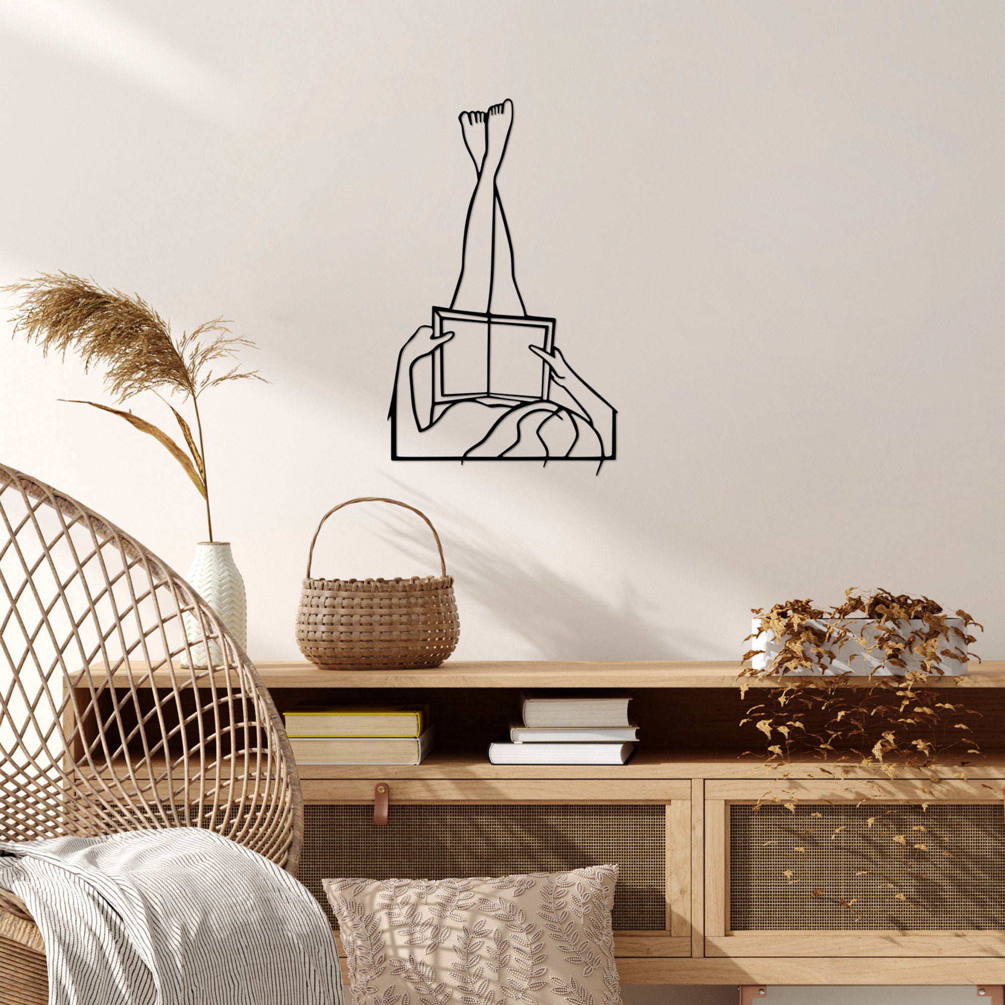 Acessório de parede decorativo de metal preto elegante, 42 x 69 cm | 100% metal, 1,5 mm de espessura | Perfeito para decoração moderna e arte de parede exclusiva