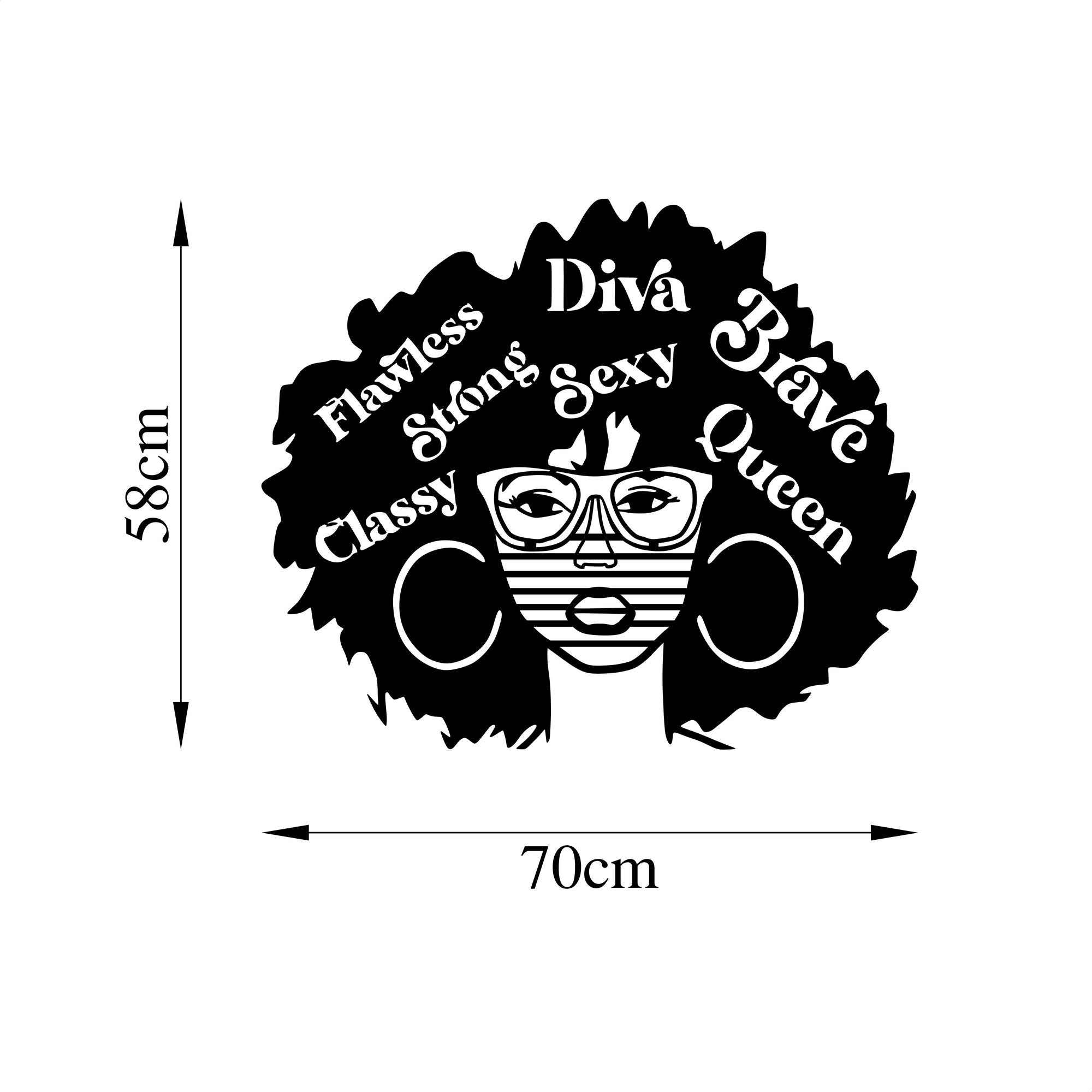 Acessório de parede decorativo de metal preto elegante, 58 x 70 cm | 100% metal, 1,5 mm de espessura | Perfeito para decoração moderna e arte de parede exclusiva