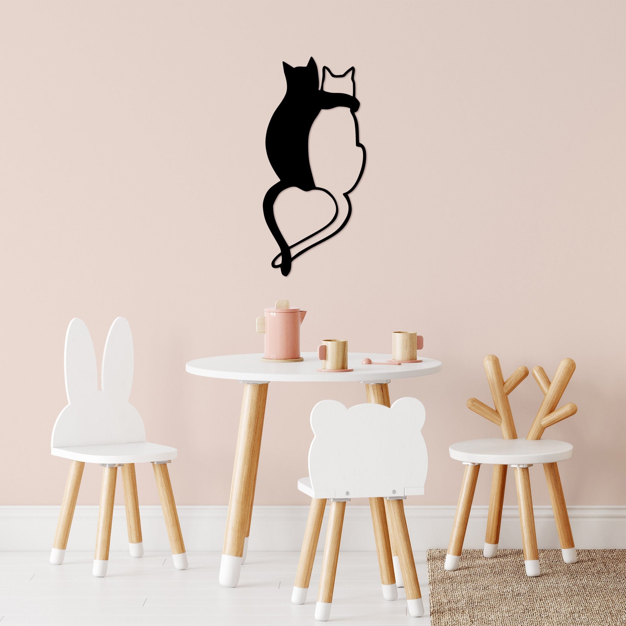Acessório de parede decorativo de metal preto elegante, 33 x 70 cm | 100% metal, 1,5 mm de espessura | Perfeito para decoração moderna e arte de parede exclusiva