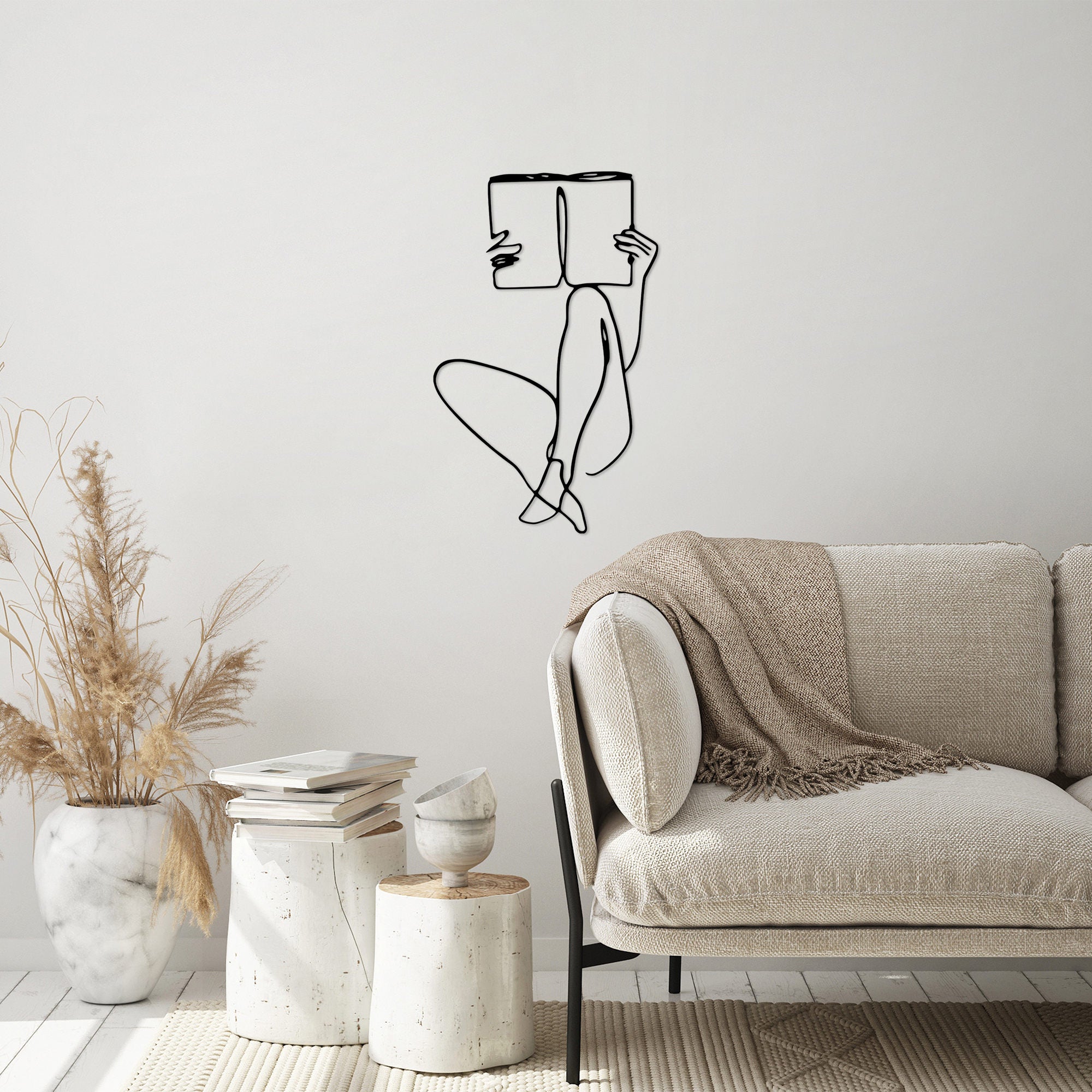 Acessório de parede decorativo de metal preto elegante, 43 x 70 cm | 100% metal, 1,5 mm de espessura | Perfeito para decoração moderna e arte de parede exclusiva