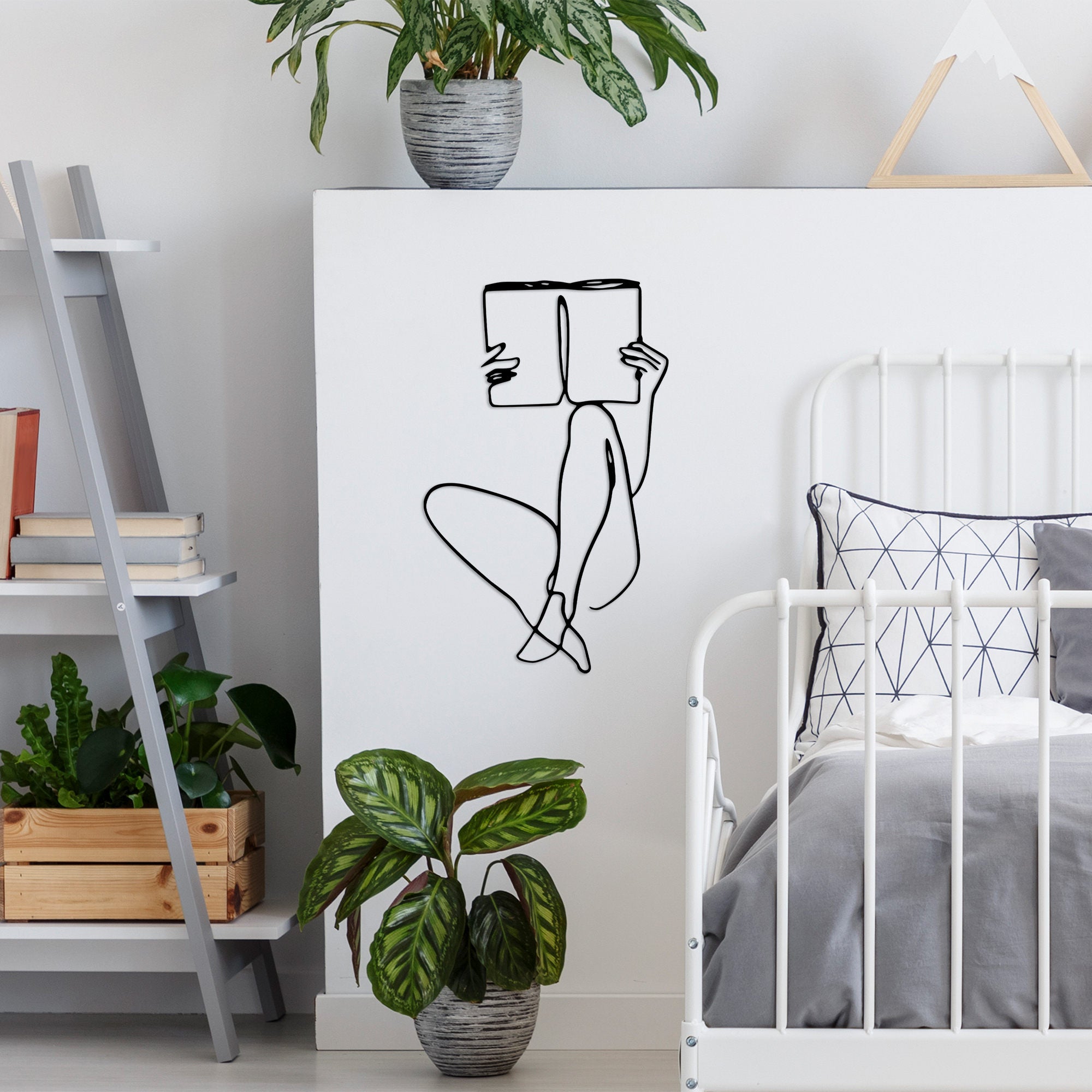 Acessório de parede decorativo de metal preto elegante, 43 x 70 cm | 100% metal, 1,5 mm de espessura | Perfeito para decoração moderna e arte de parede exclusiva