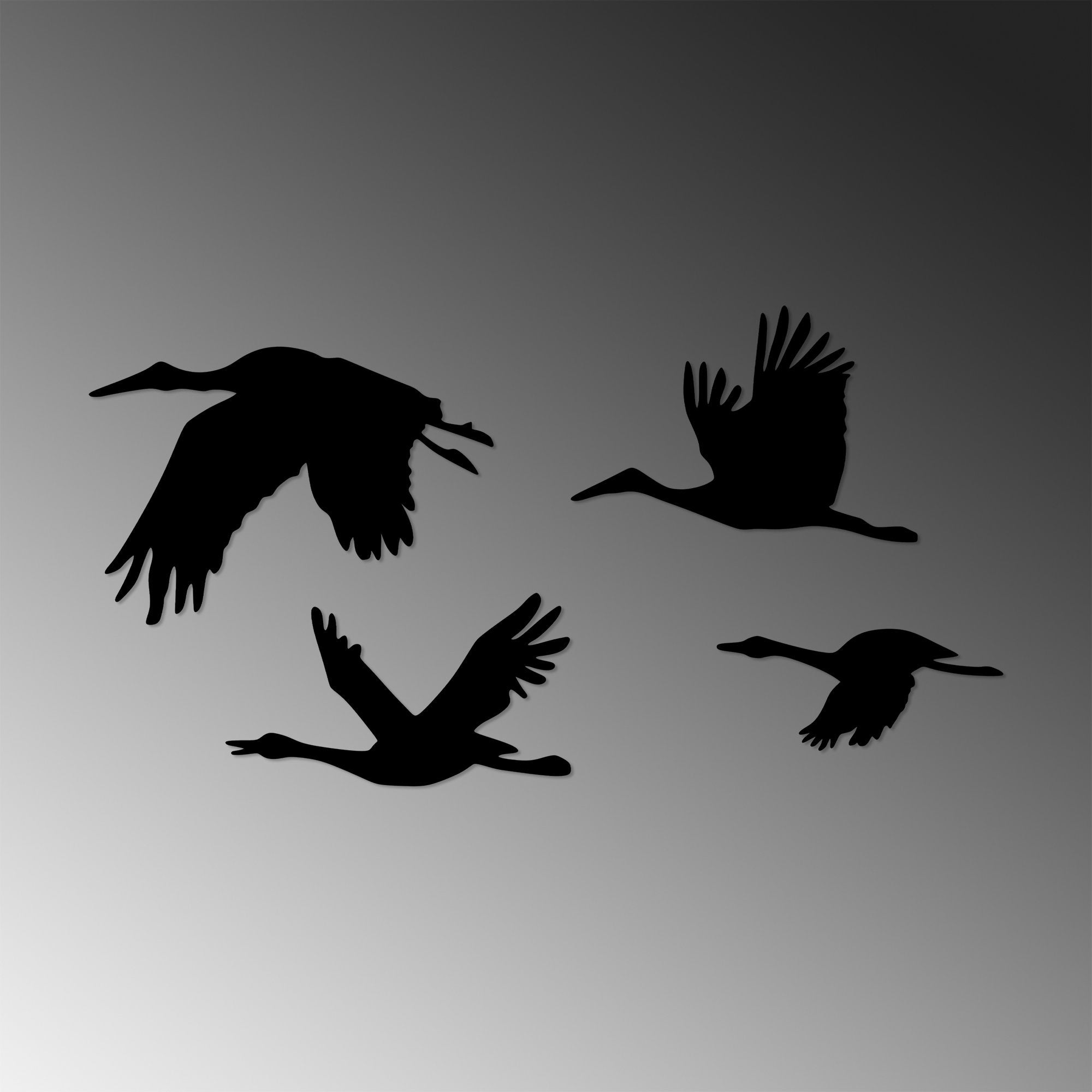 Acessório Decorativo de Parede – 30 x 20 cm, 26 x 17 cm, 26 x 14 cm, 21 x 9 cm – Preto – 100% Metal