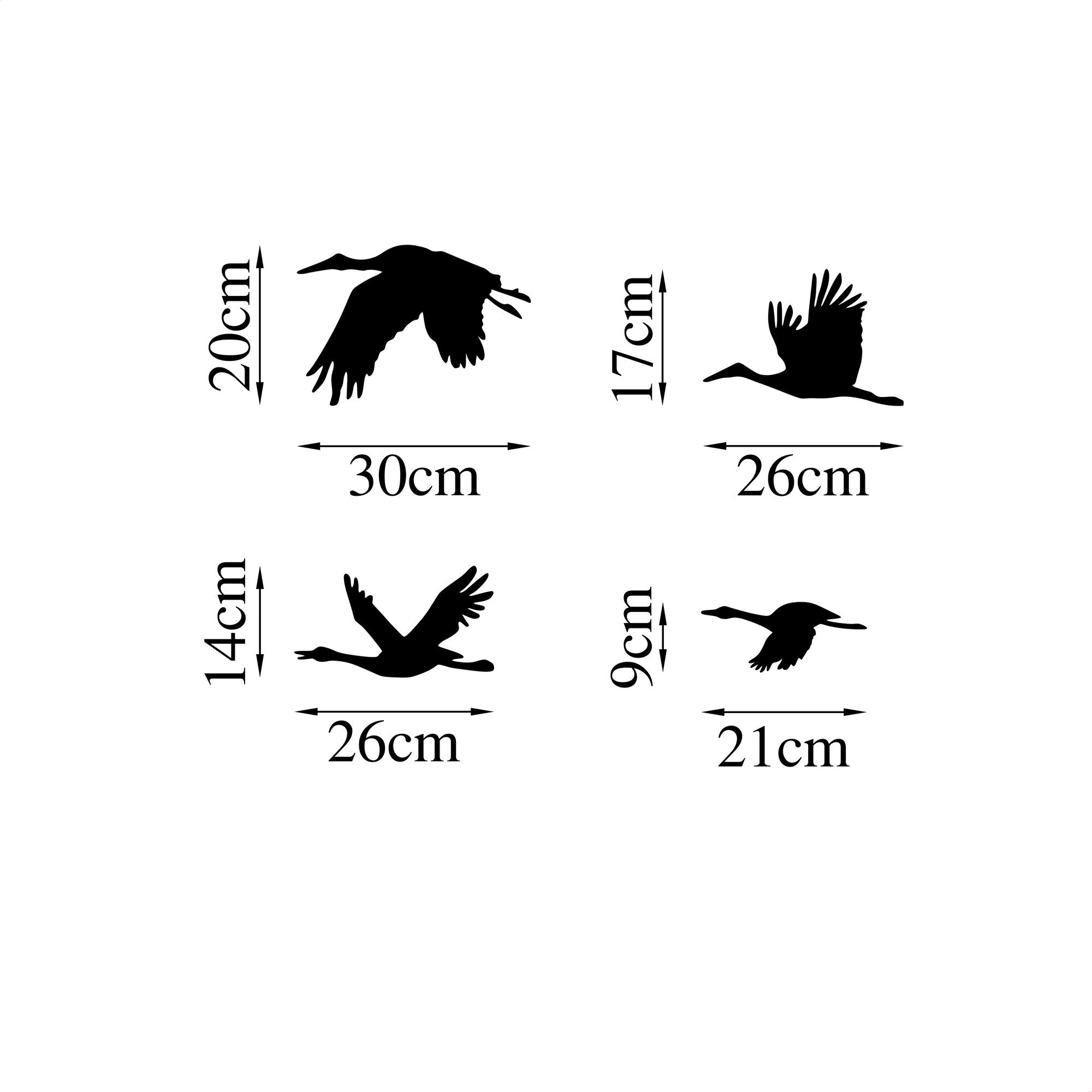 Acessório Decorativo de Parede – 30 x 20 cm, 26 x 17 cm, 26 x 14 cm, 21 x 9 cm – Preto – 100% Metal