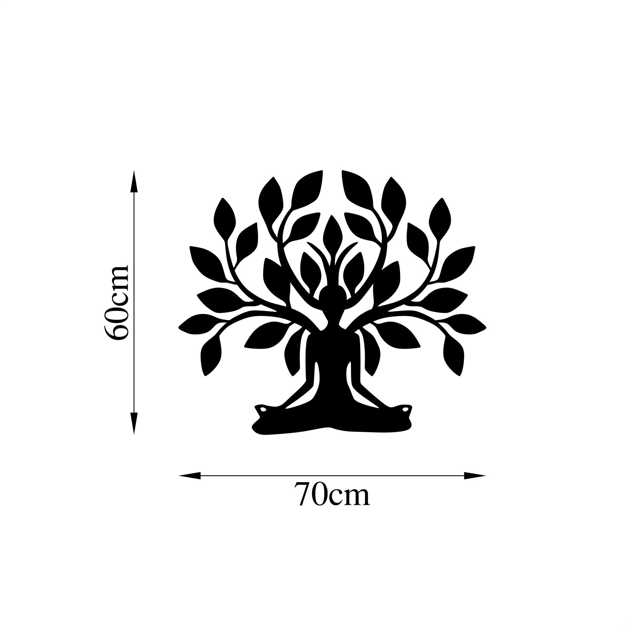 Acessório de parede decorativo de metal preto elegante, 60 x 70 cm | 100% metal, 1,5 mm de espessura | Perfeito para decoração moderna e arte de parede exclusiva