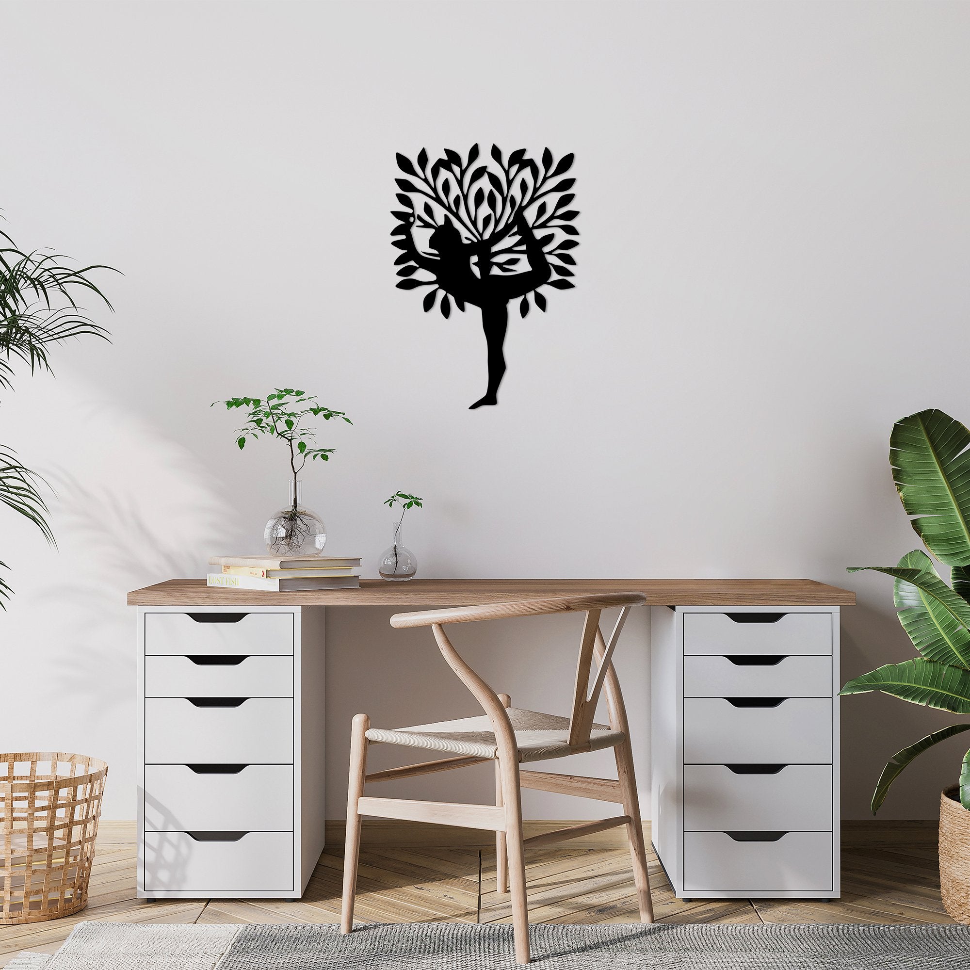 Acessório de parede decorativo de metal preto elegante, 50 x 70 cm | 100% metal (1,5 mm de espessura) | Perfeito para decoração moderna e arte de parede exclusiva