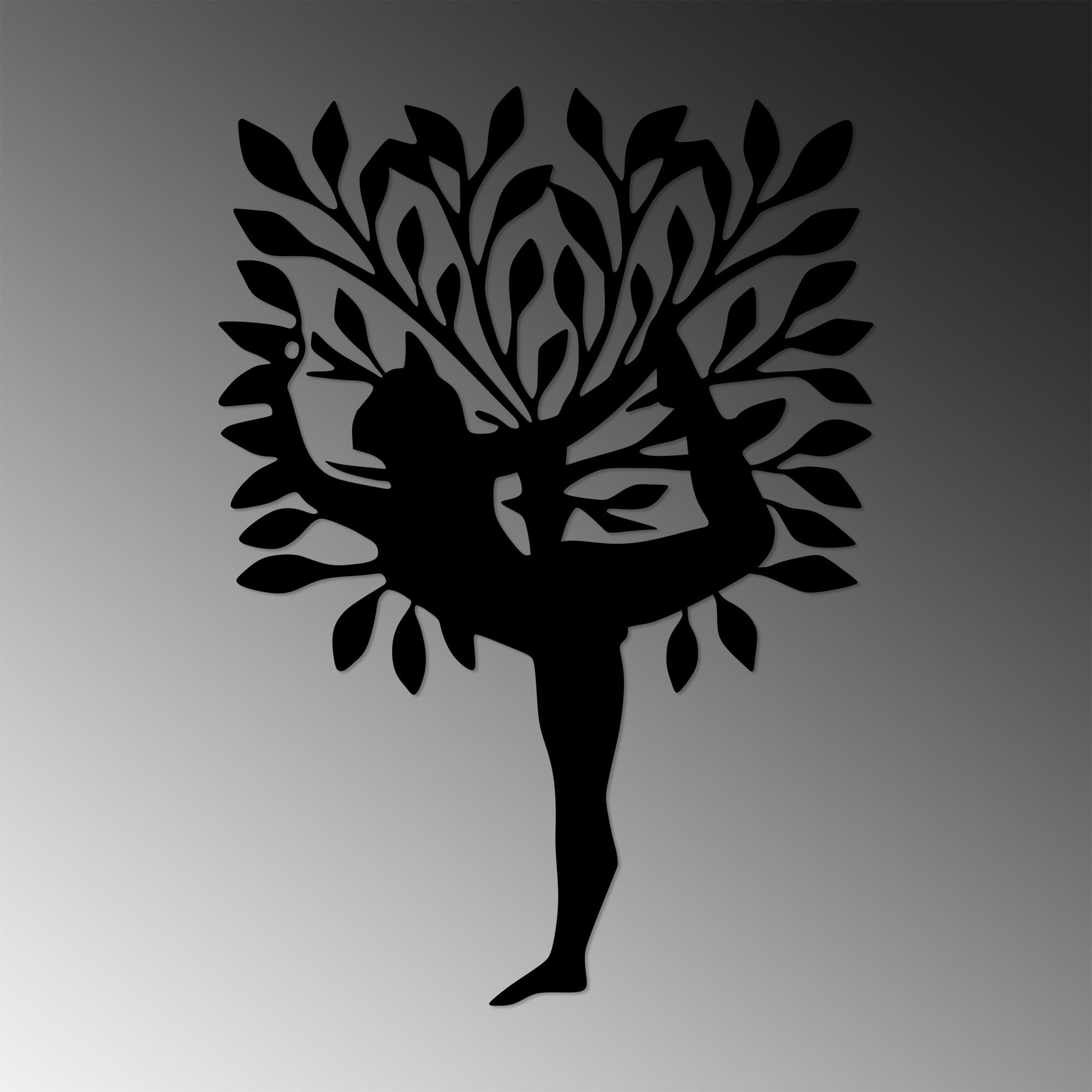 Acessório de parede decorativo de metal preto elegante, 50 x 70 cm | 100% metal (1,5 mm de espessura) | Perfeito para decoração moderna e arte de parede exclusiva
