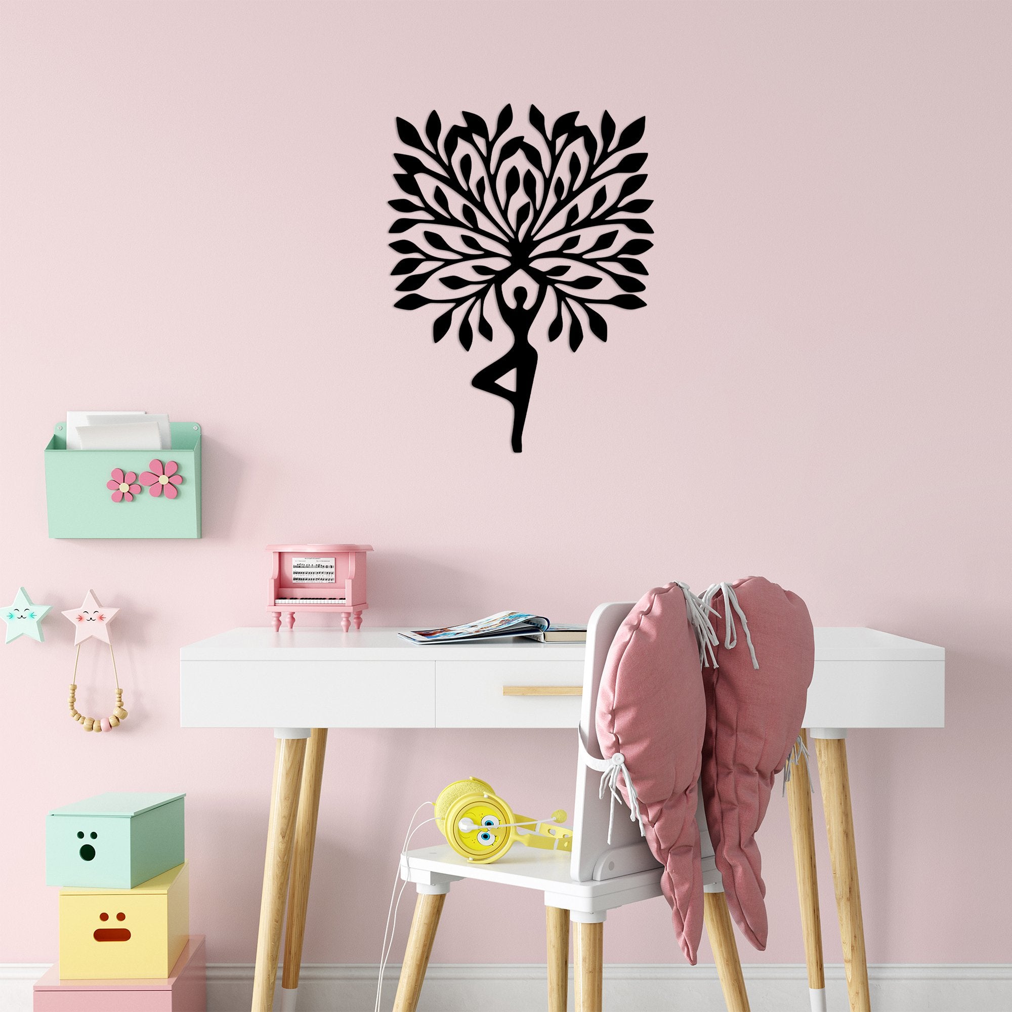 Acessório de parede decorativo de metal preto elegante, 53 x 70 cm | 100% metal, 1,5 mm de espessura | Perfeito para decoração moderna e arte de parede exclusiva