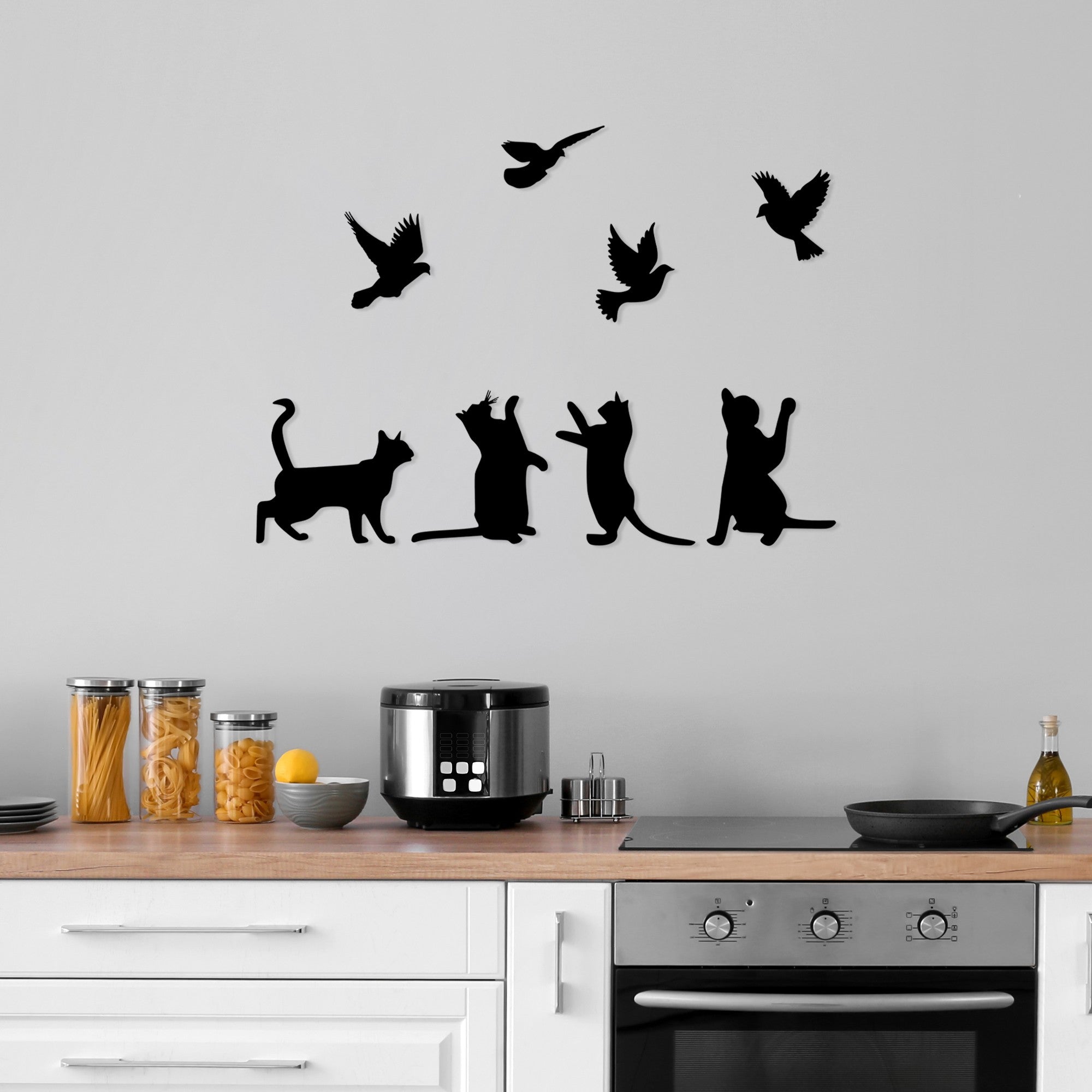 Acessório de parede decorativo de metal preto elegante, 79 x 110 cm | 100% metal, 1,5 mm de espessura | Leve e fácil de pendurar, perfeito para decoração moderna