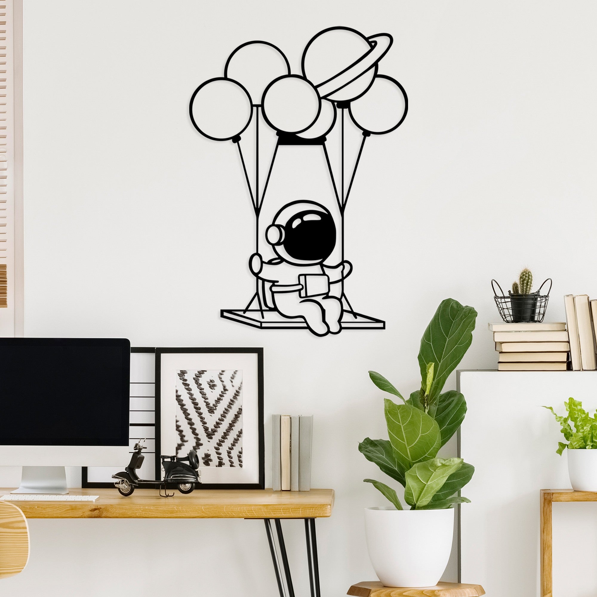 Acessório de parede decorativo de metal preto elegante, 44 x 70 cm | 100% metal (1,5 mm de espessura) | Leve e fácil de pendurar | Perfeito para decoração moderna