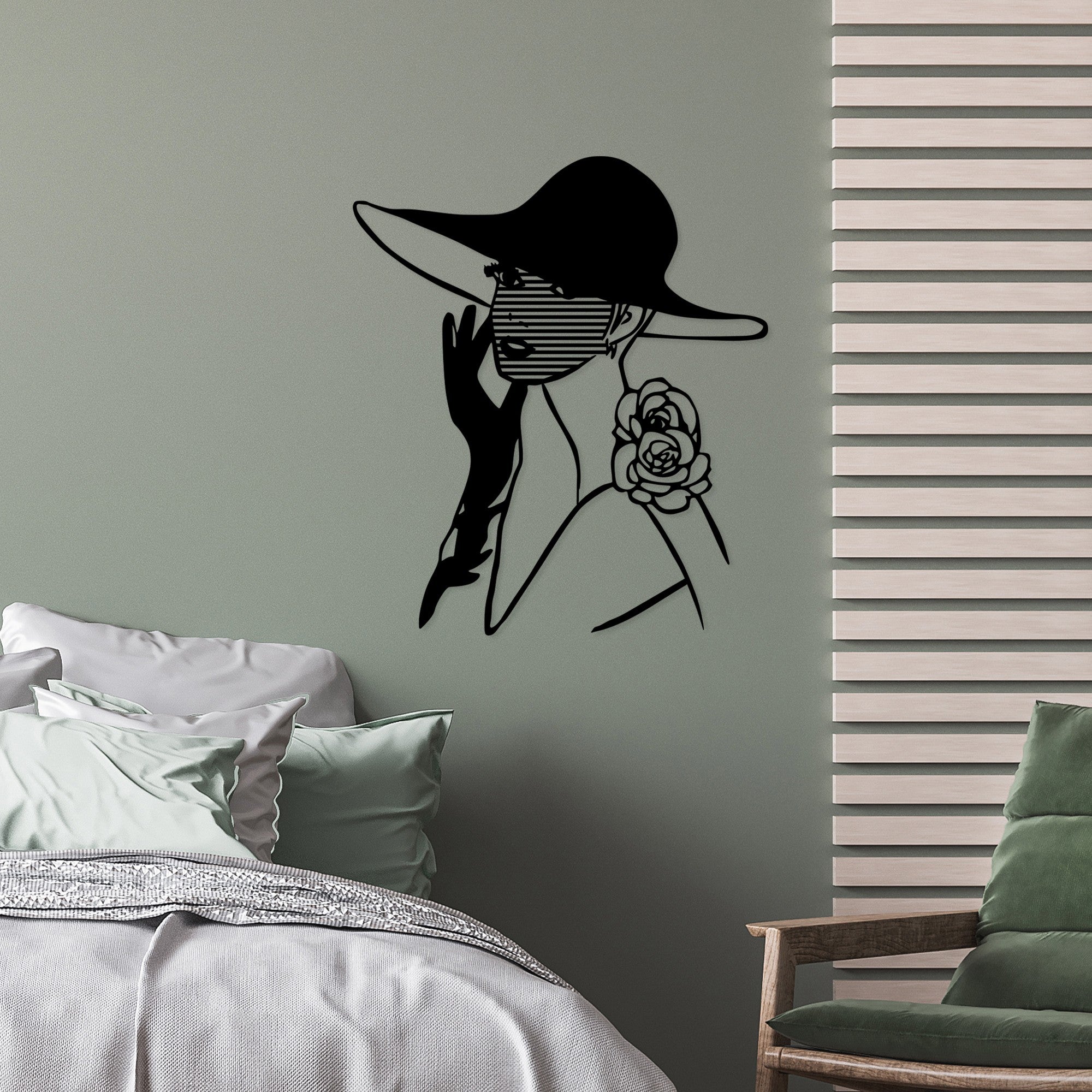 Acessório de parede decorativo de metal preto elegante, 60 x 69 cm | 100% metal (1,5 mm de espessura) | Leve e fácil de pendurar | Perfeito para decoração moderna