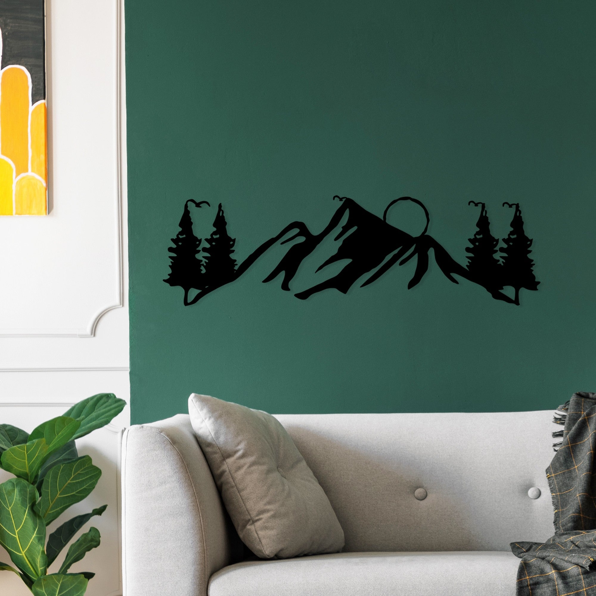 Acessório de parede decorativo de metal preto elegante, 20 x 70 cm | 100% metal (1,5 mm de espessura) | Leve e fácil de pendurar | Perfeito para decoração moderna