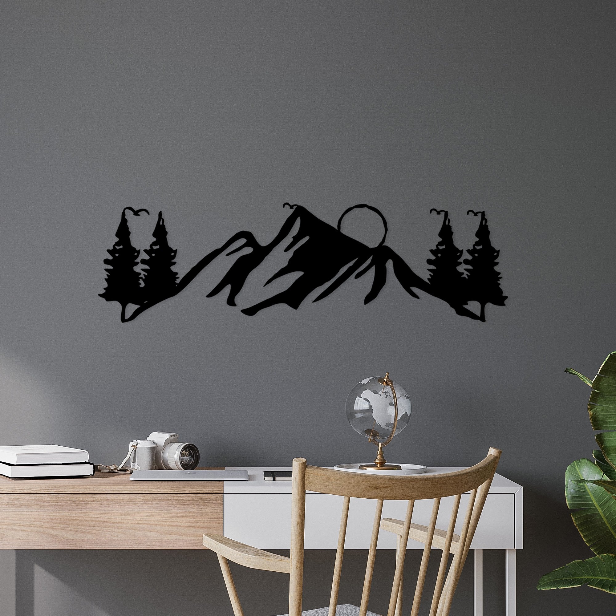 Acessório de parede decorativo de metal preto elegante, 20 x 70 cm | 100% metal (1,5 mm de espessura) | Leve e fácil de pendurar | Perfeito para decoração moderna