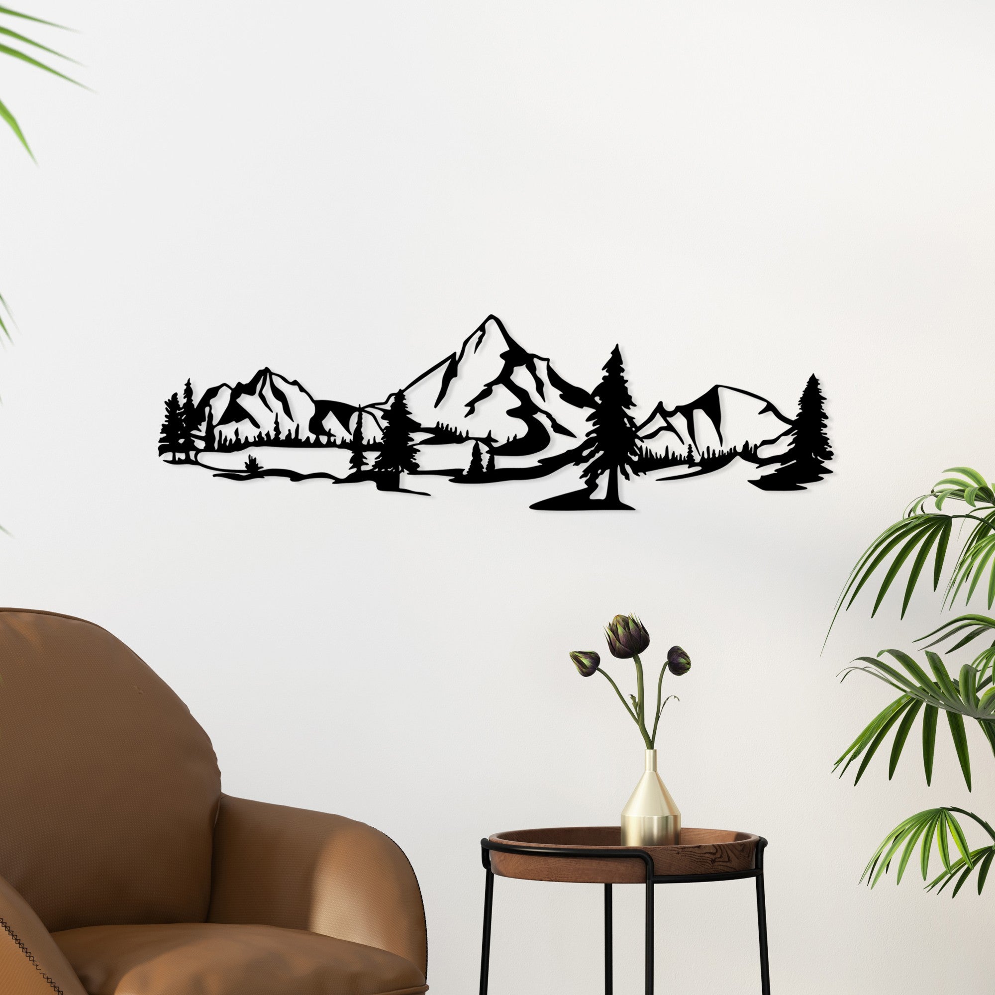 Acessório de parede decorativo de metal preto elegante, 20 x 70 cm | 100% metal (1,5 mm de espessura) | Leve e fácil de pendurar | Perfeito para decoração moderna