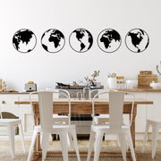 Acessório de parede decorativo de metal preto elegante (5 peças), 50 x 50 cm | 100% metal, 1,5 mm de espessura | Perfeito para decoração de casa moderna e paredes de galeria