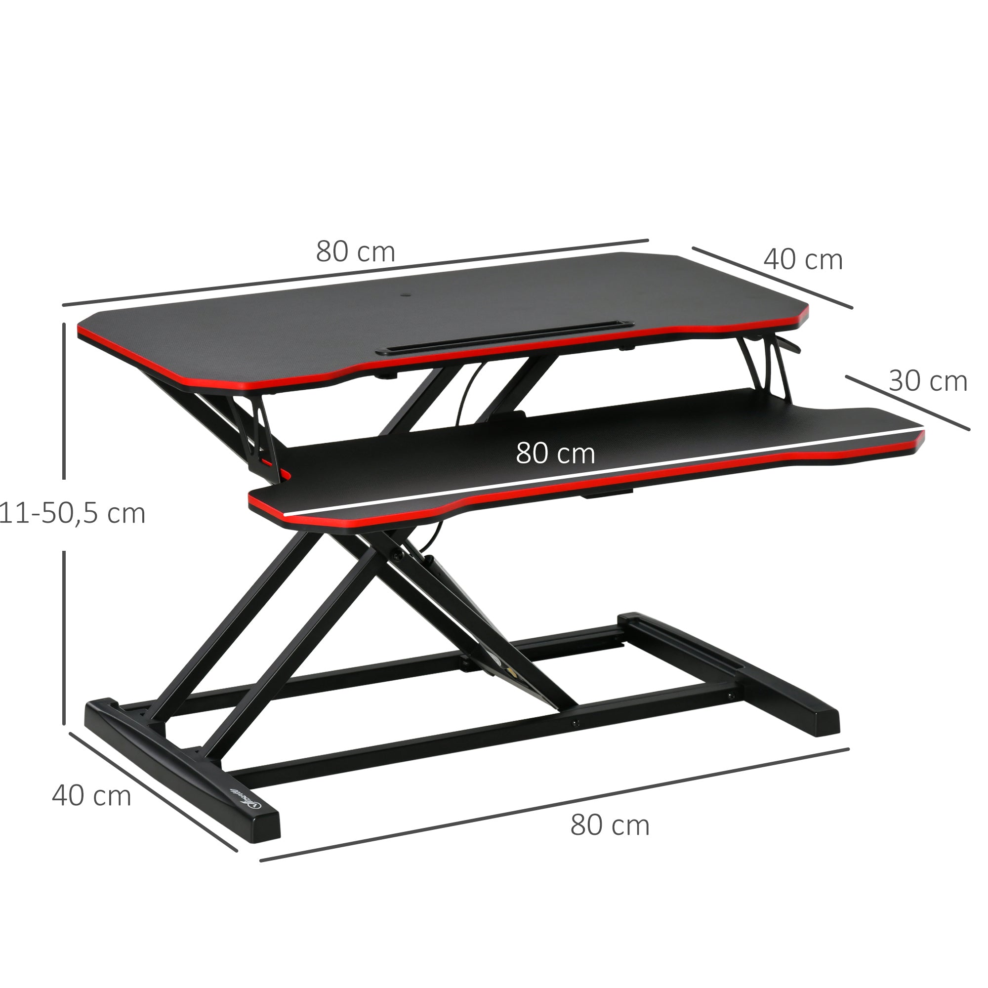 Suporte Elevador para Computador 80x40x50.5cm Preto