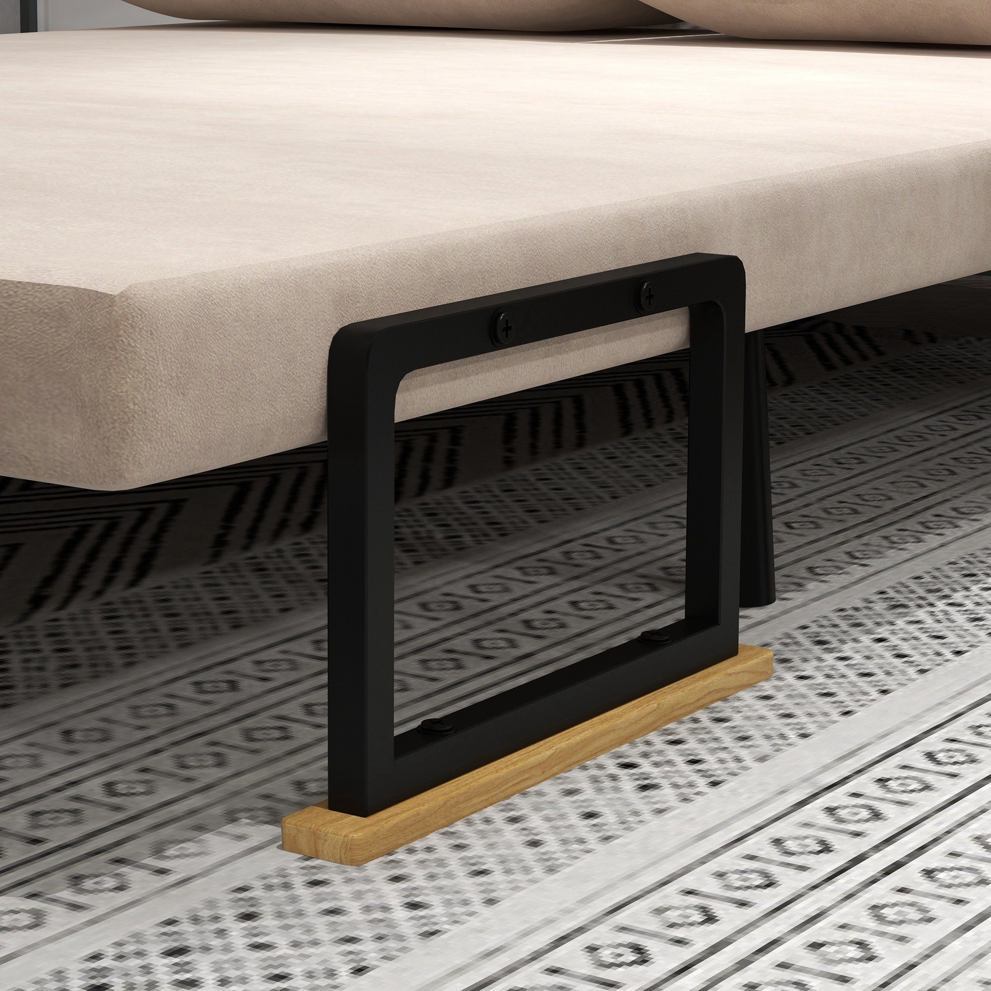 Sofá Cama Convertível em Cama de 2 Lugares 102x73x81 cm - Bege