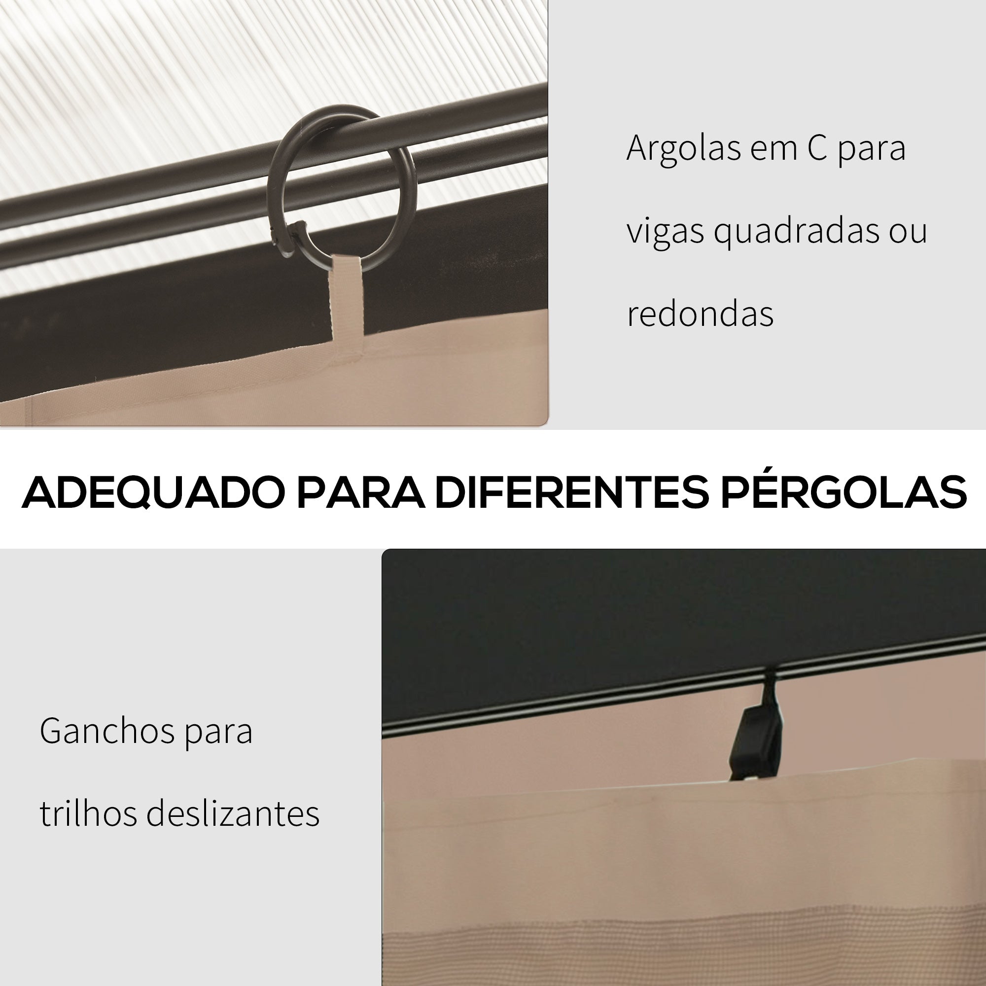 Cortinas Laterais para Tenda 302x205 cm - Marrom
