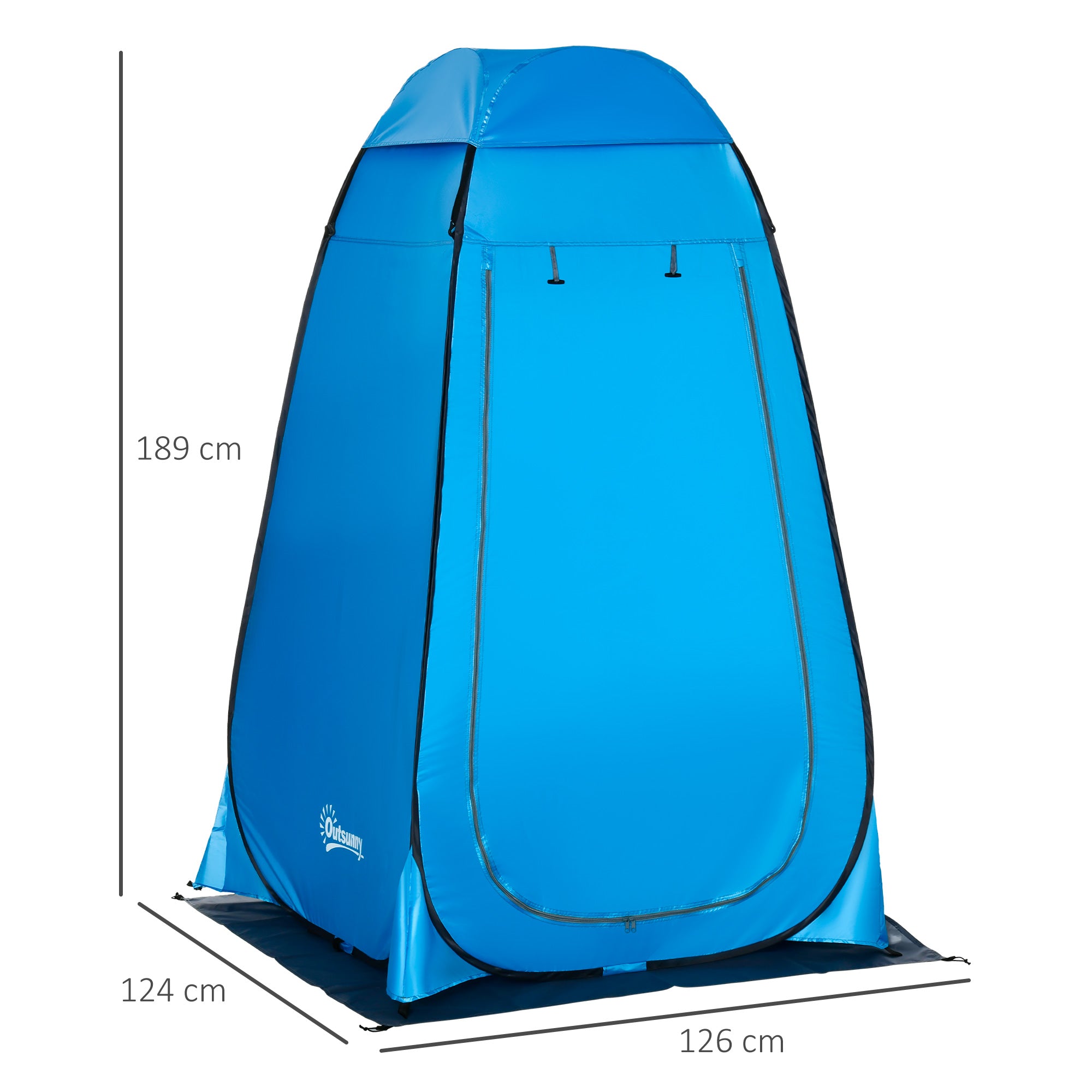 Tenda de Privacidade Portátil – 126x124x189 cm – Azul – Poliéster e Aço
