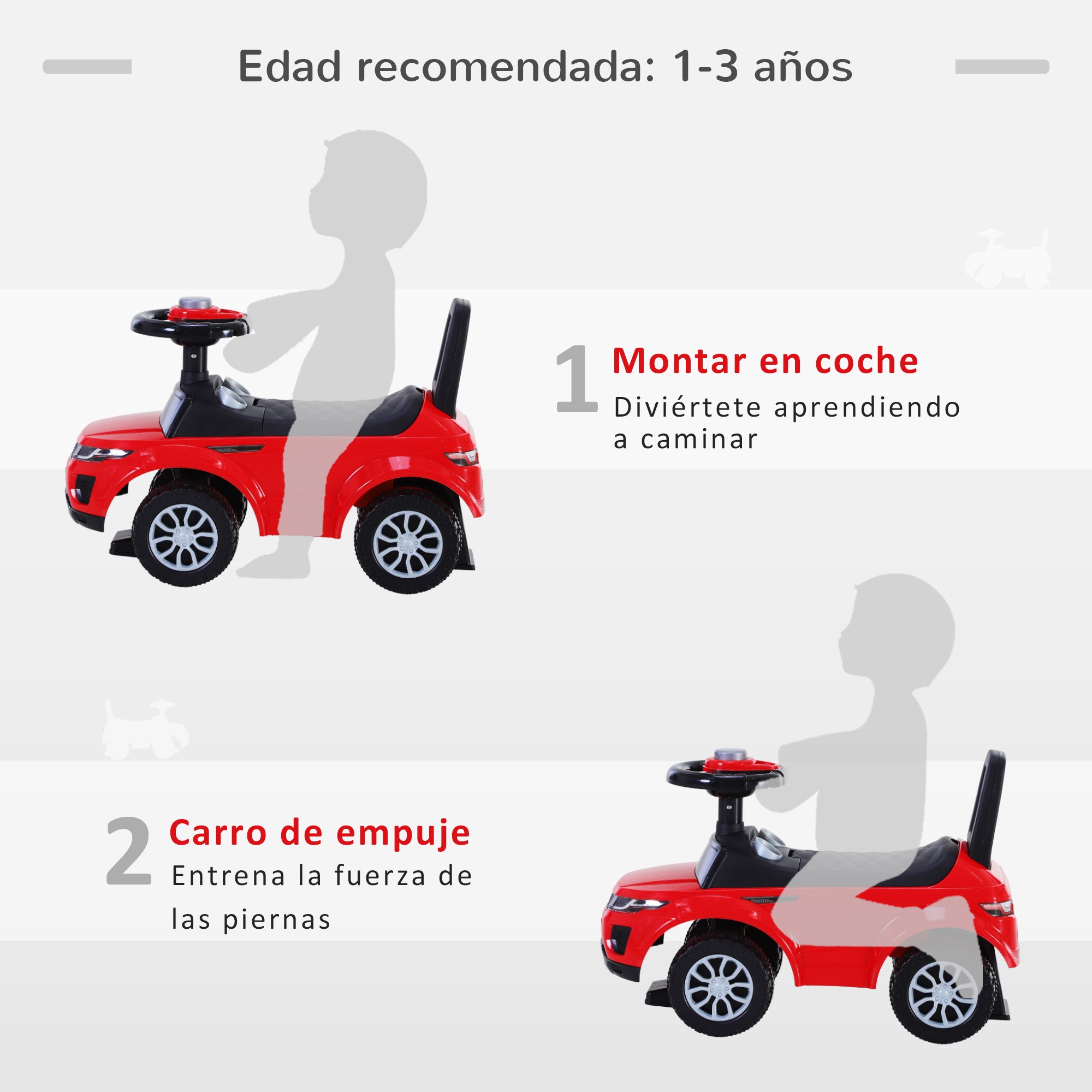Andarilho Infantil 62x28x41,5 cm Vermelho