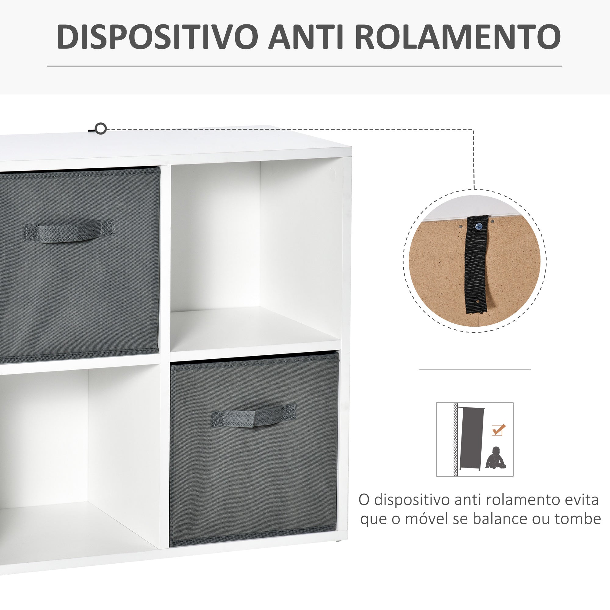 Estante Modular de 4 Cubos Branco 61.5x30x61.5cm - Organização e Elegância