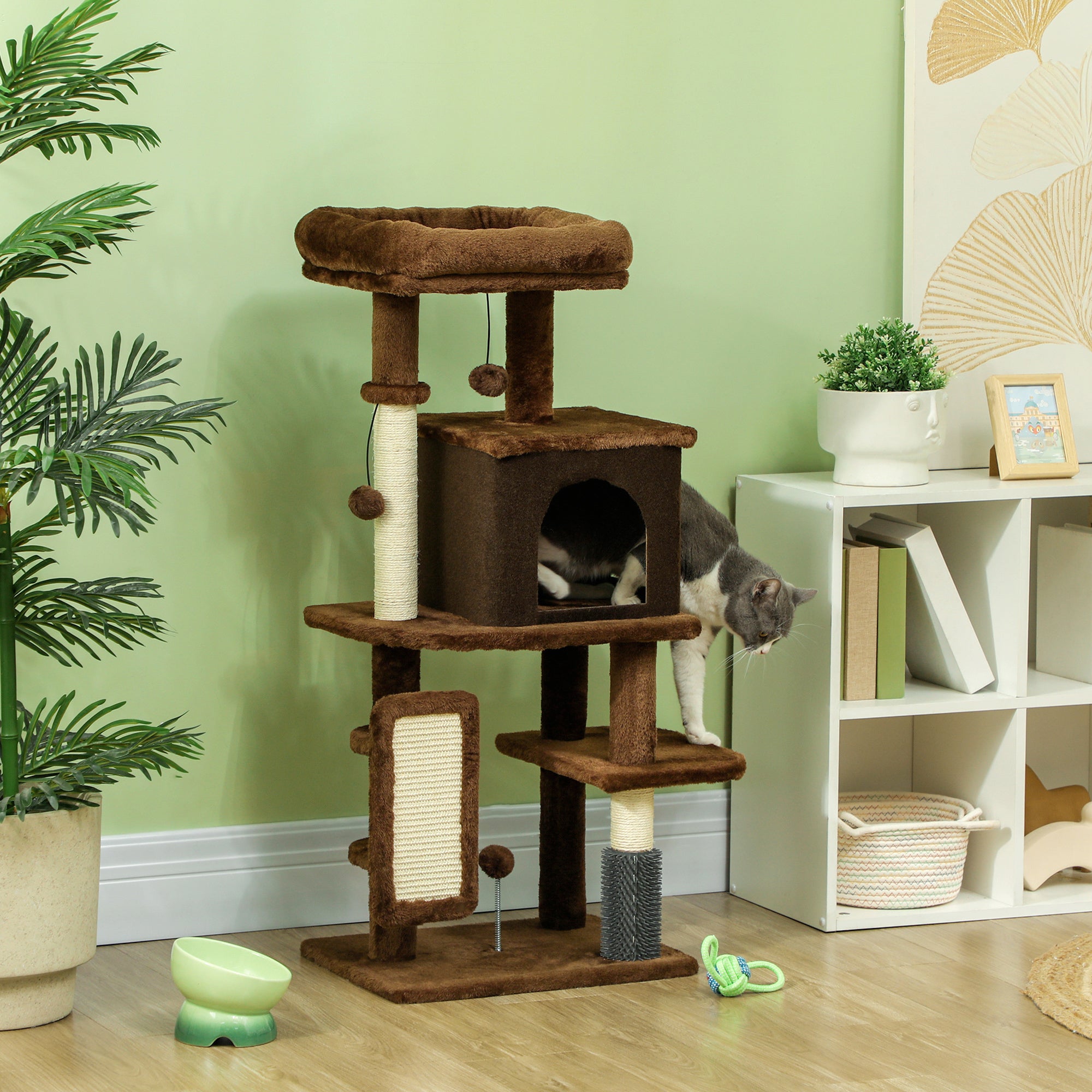 Arranhador para Gatos Grande Marrom 44x34x104 cm