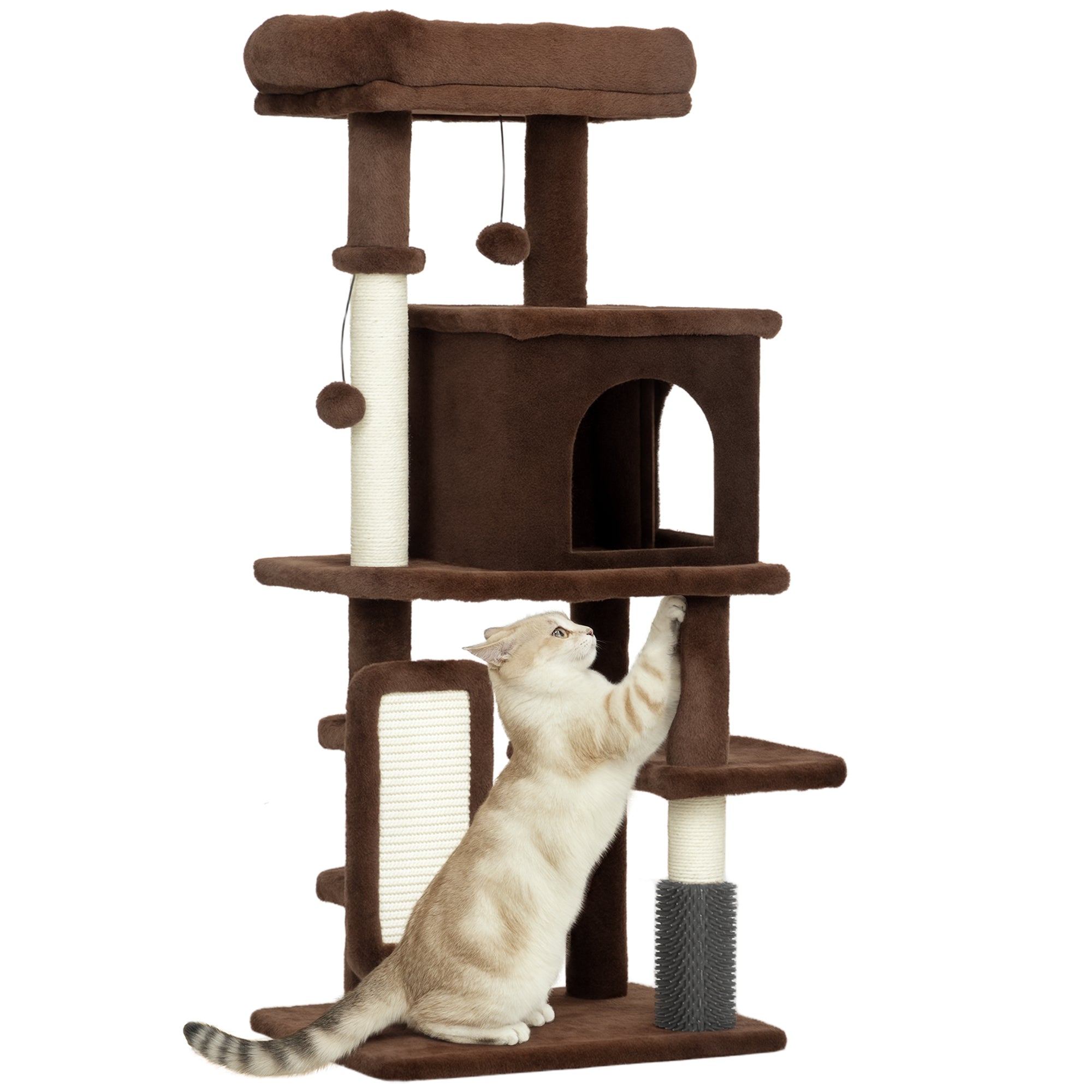 Arranhador para Gatos Grande Marrom 44x34x104 cm