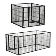 Parque para Cães de 6 Painéis Ajustável 82,5-150x79x61 cm Preto