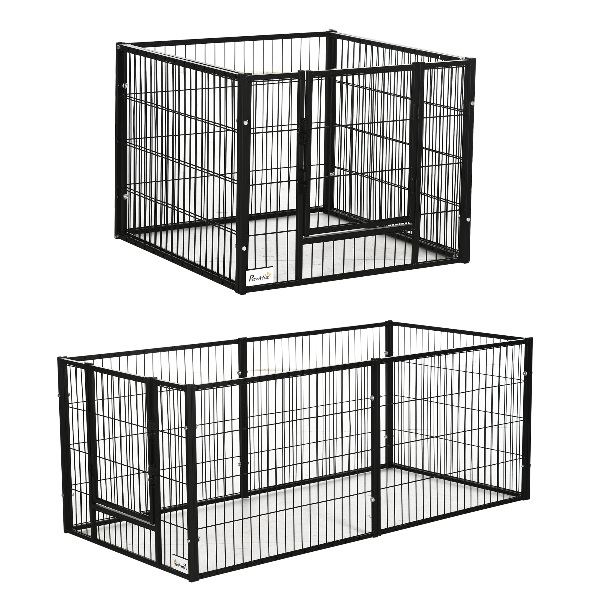 Parque para Cães de 6 Painéis Ajustável 82,5-150x79x61 cm Preto