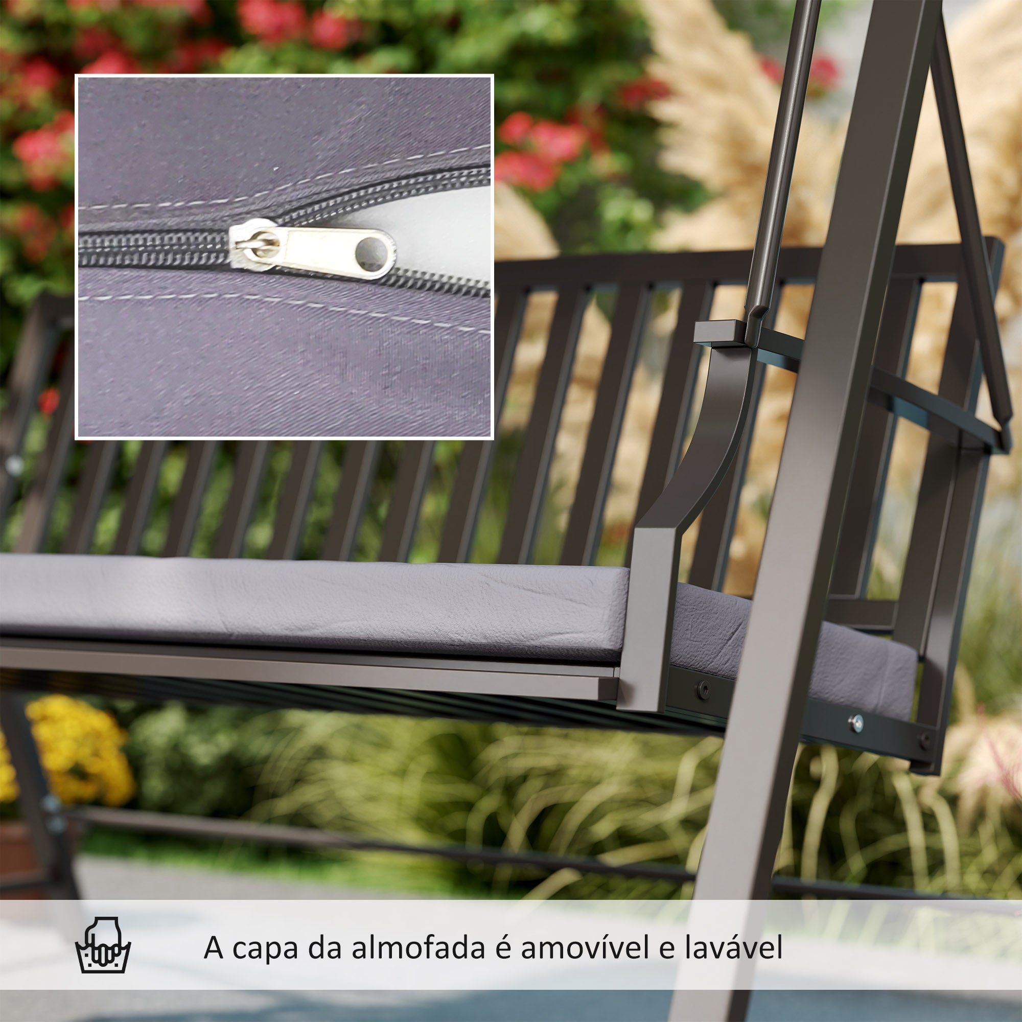 Baloiço de Jardim 205x133x181 cm - Grey