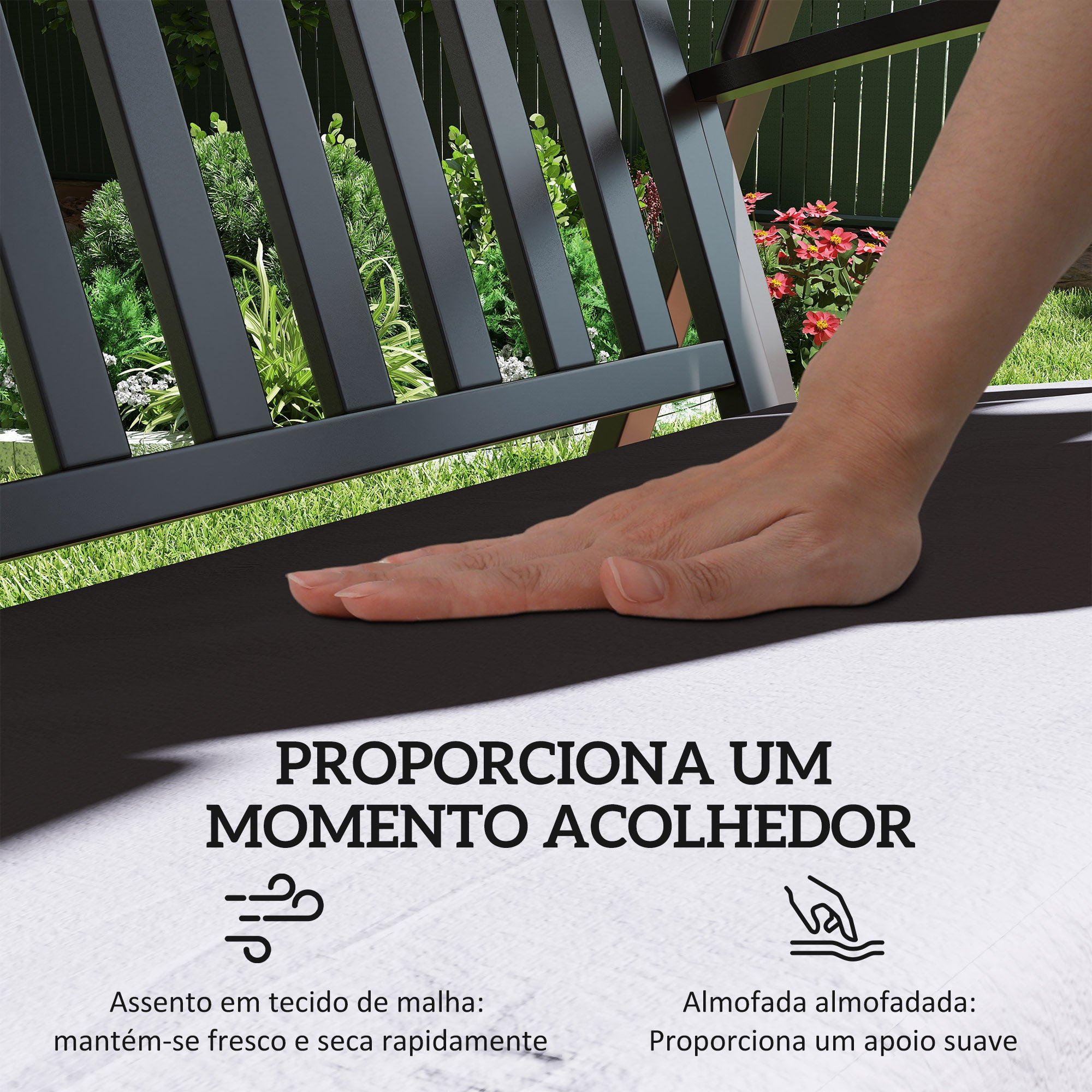 Baloiço de Jardim 205x133x181 cm - Grey