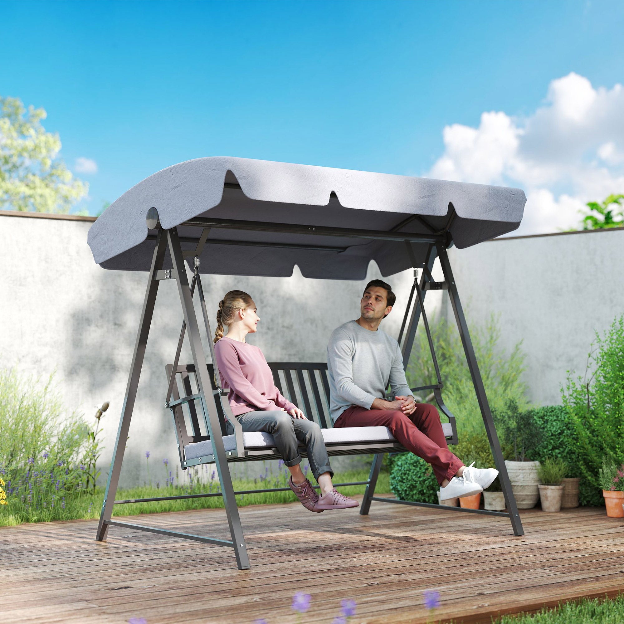 Baloiço de Jardim 205x133x181 cm - Grey