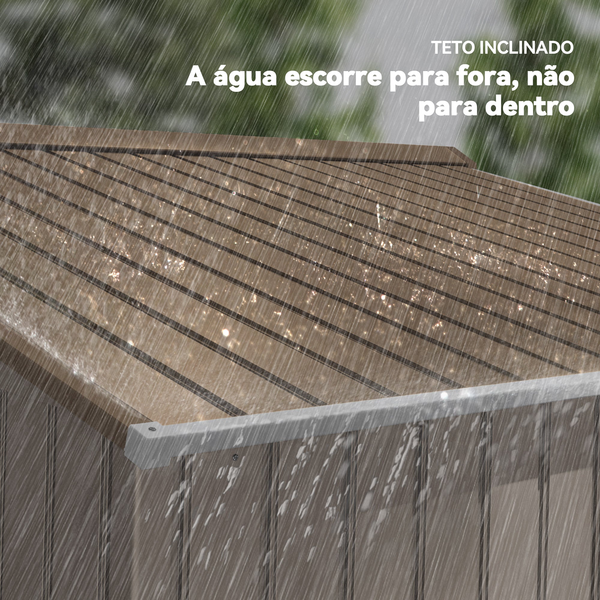 Abrigo de Jardim Exterior 277x195x192 cm Marrom