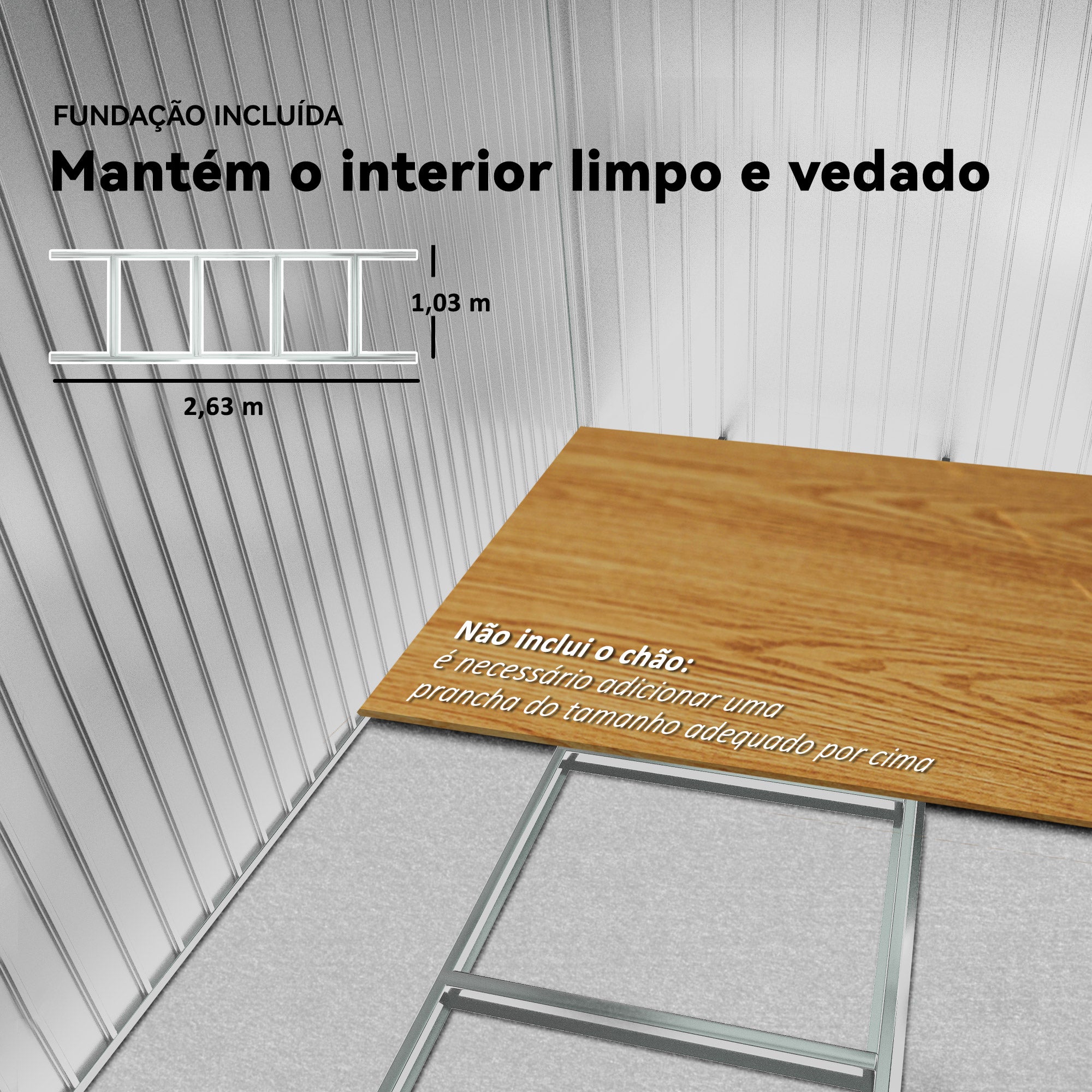 Abrigo de Jardim Exterior 277x195x192 cm Marrom