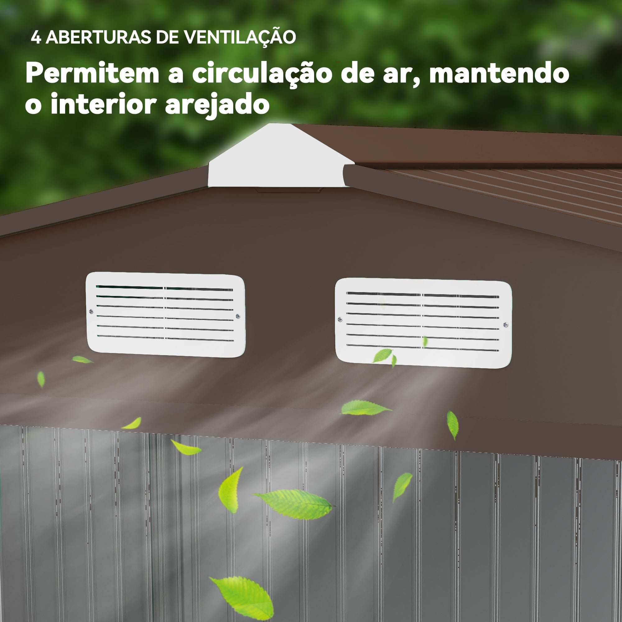 Abrigo de Jardim Exterior 277x195x192 cm Marrom