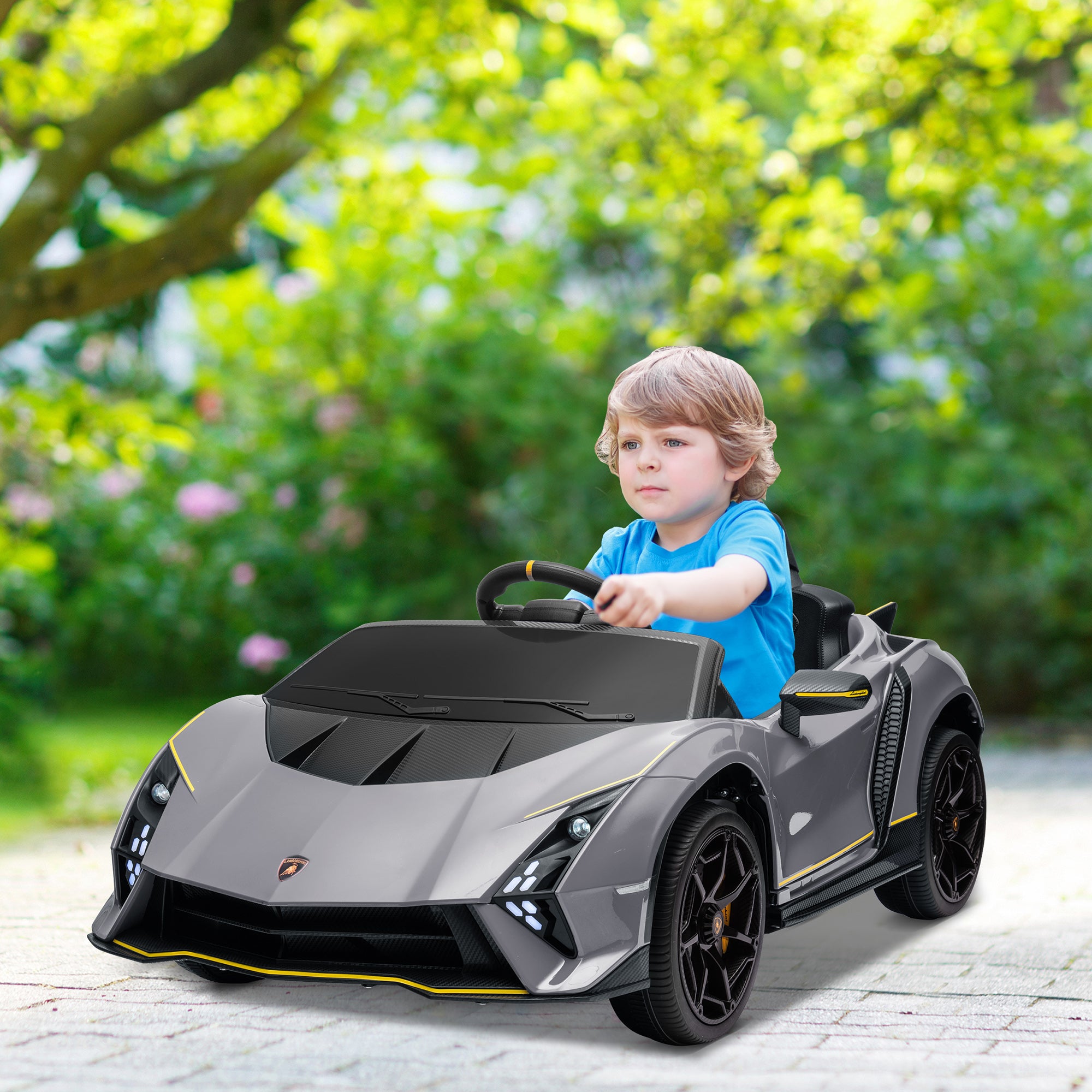 Carro Elétrico para Crianças 114,5x64x45,5 cm Cinzento