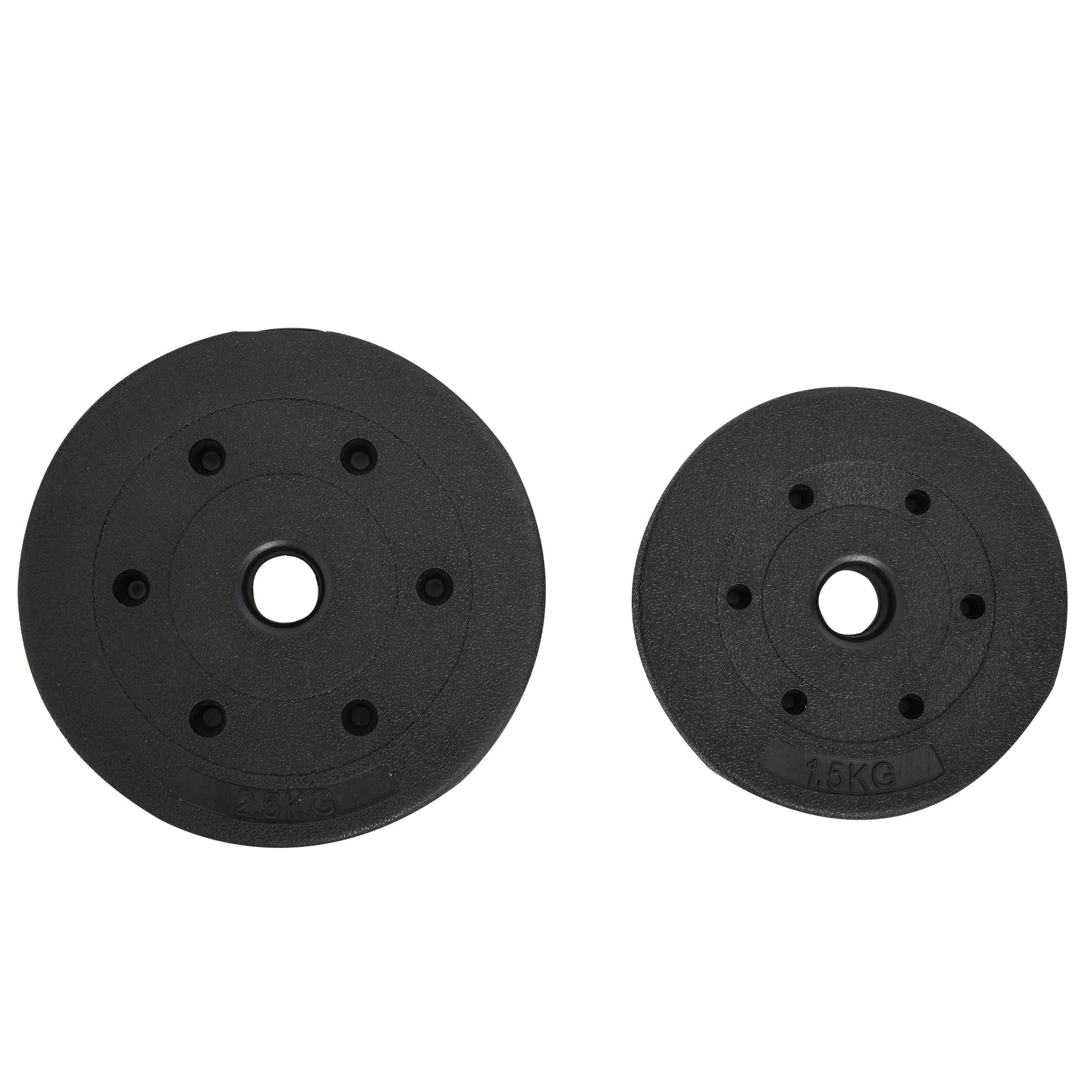 Conjunto de Halteres 2 em 1 - 25 kg - Preto Ø25x4 cm