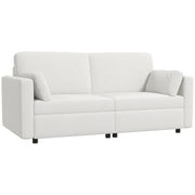 Sofá de 3 Lugares Creme Branco 178x82x85 cm - Estofado em Poliéster