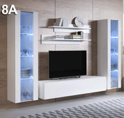 Conjunto de móveis Leiko 8A branco (2,6m)