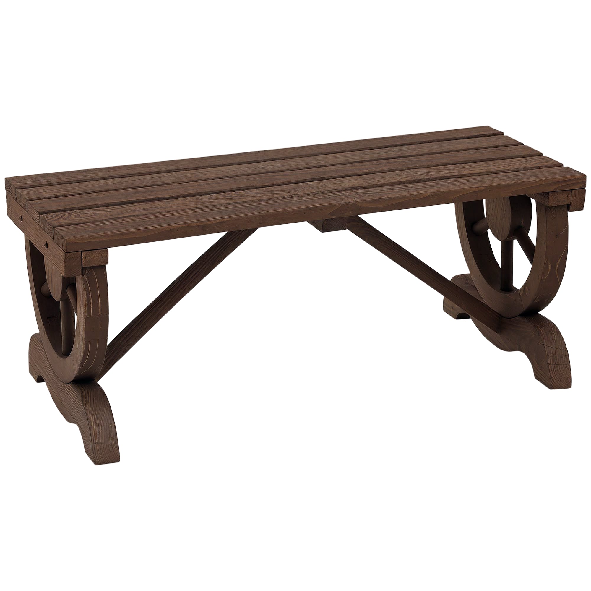 Banco de Jardim 2 Lugares Castanho Rústico 98x50x39,5 cm