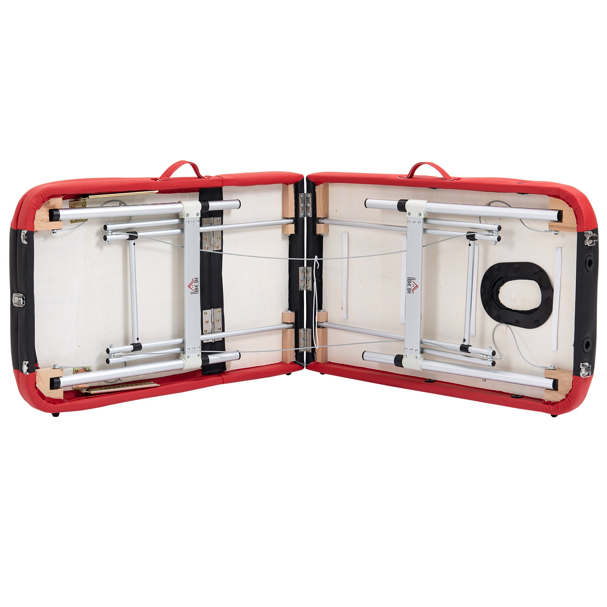 Marquesa de Massagem Dobrável Vermelho e Preto 185x60x62-82 cm