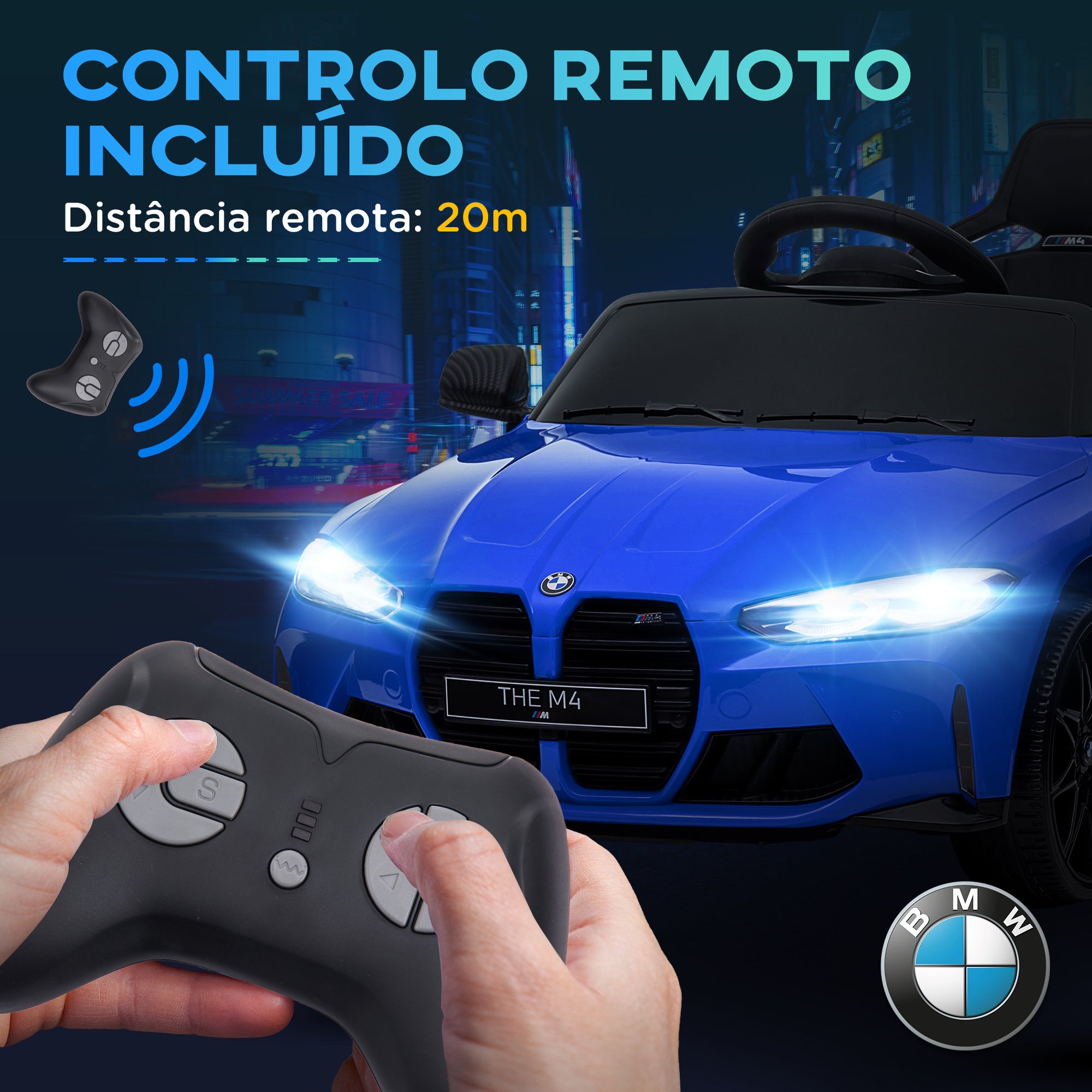 Carro Elétrico para Crianças Azul 108x69,5x51 cm BMW M4 12V