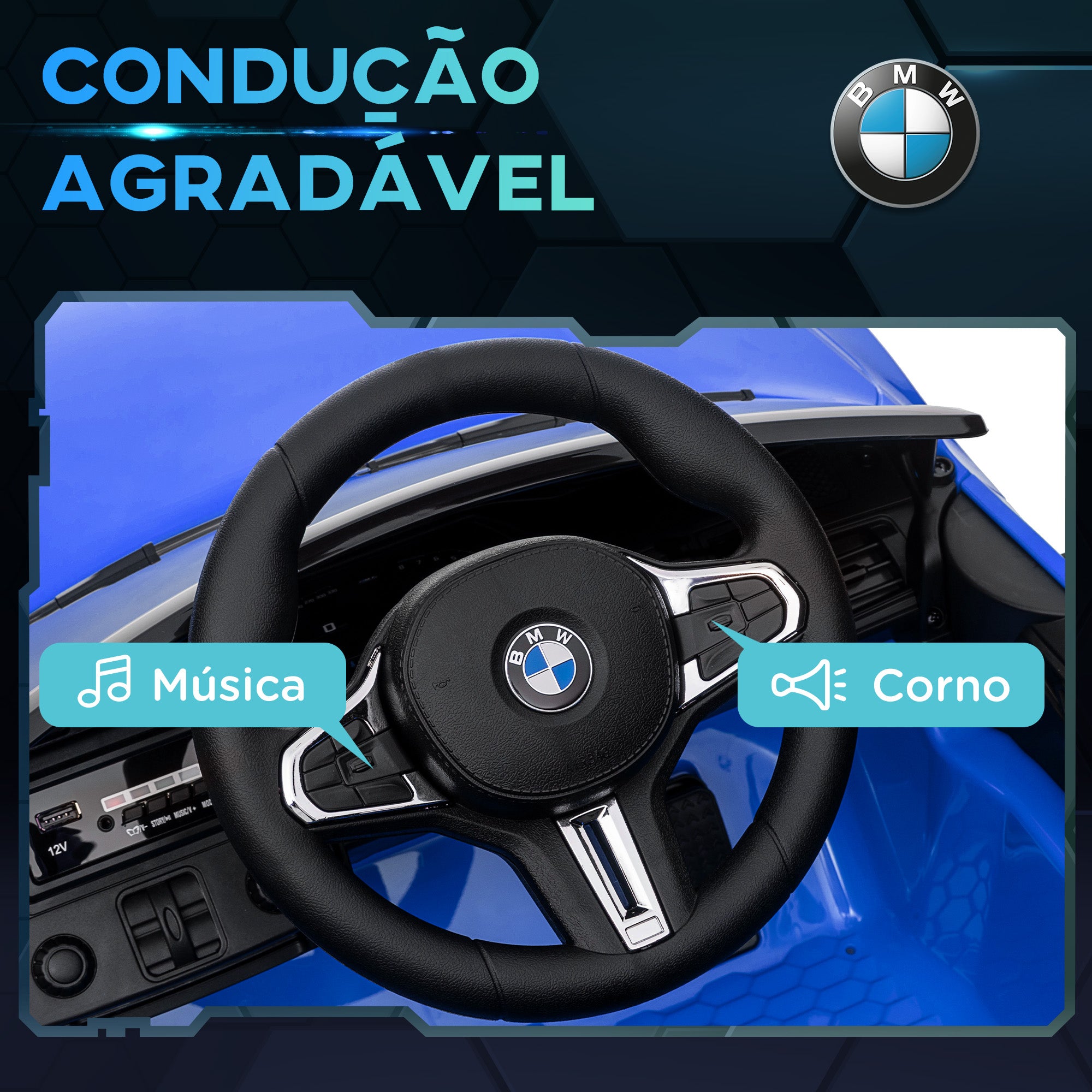 Carro Elétrico para Crianças Azul 108x69,5x51 cm BMW M4 12V